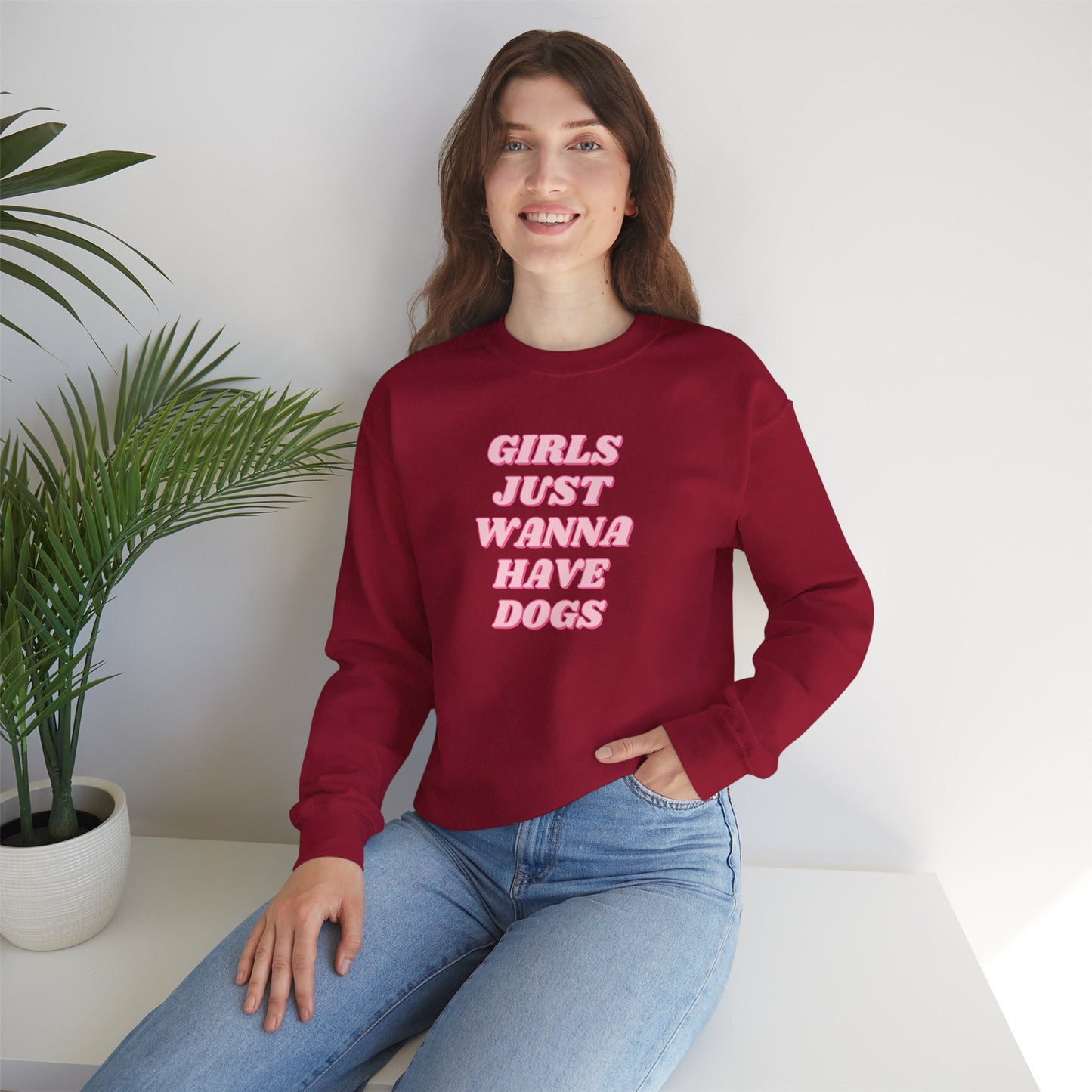 Girls Just Wanna Have Dogs Crewneck Sweatshirt