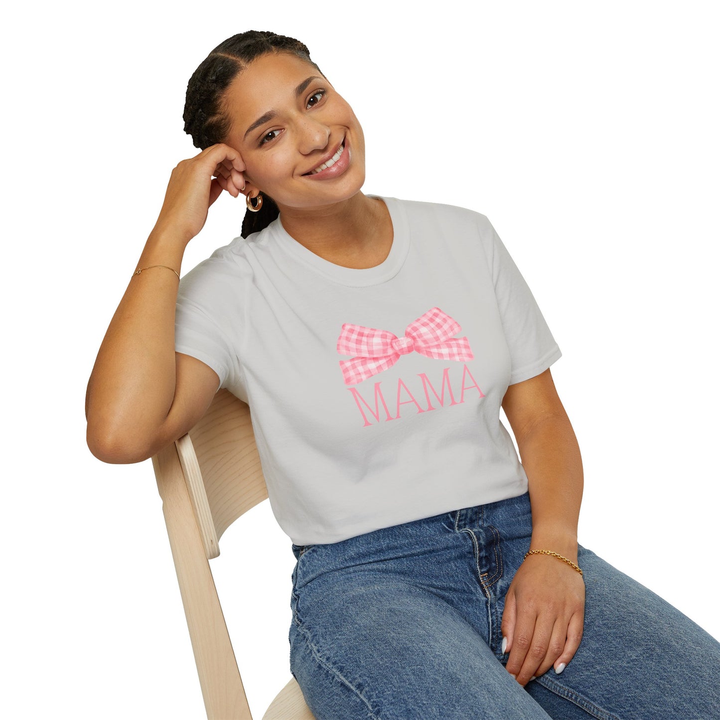 Mama Pink Bow Soft Style Tee