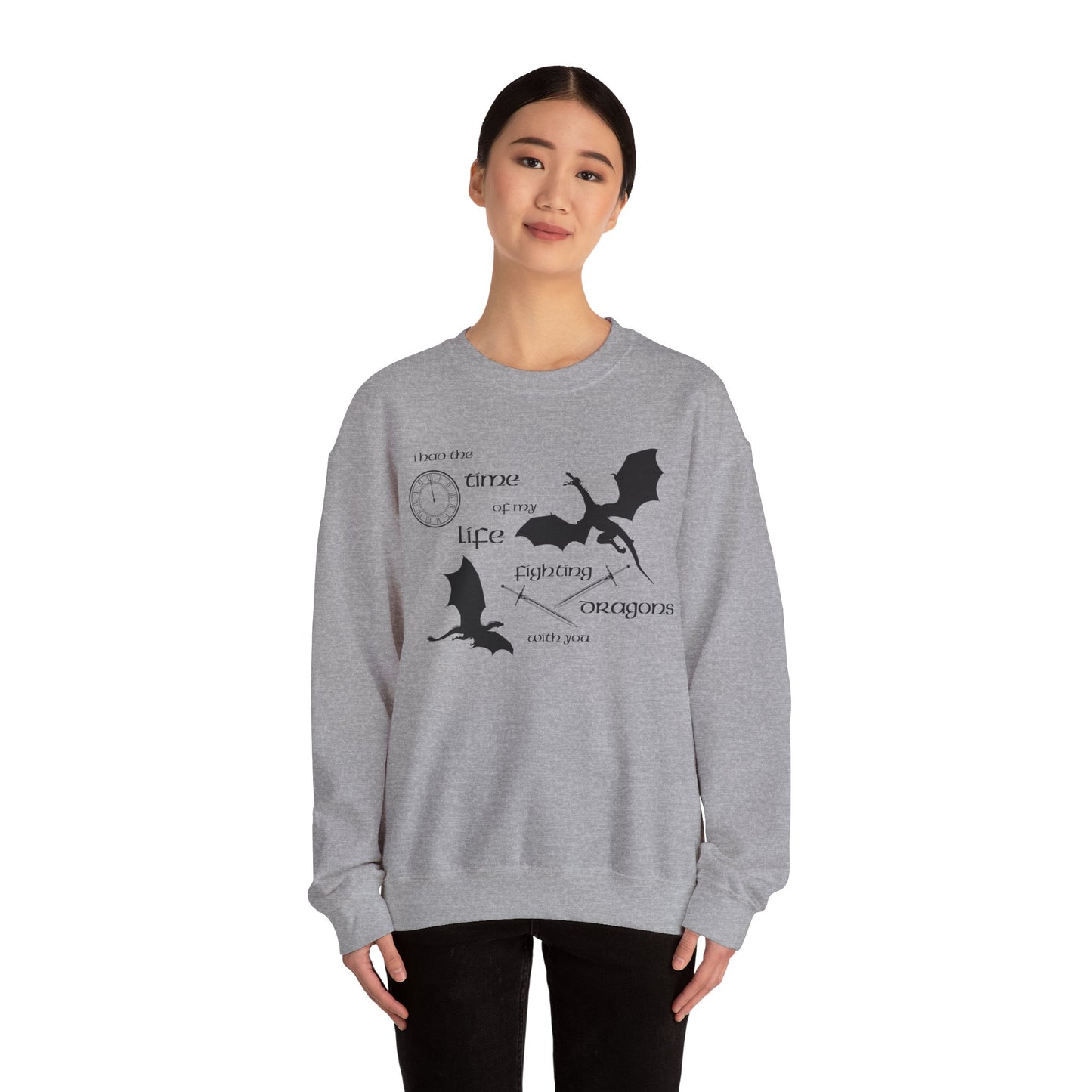 Fighting Dragons With You Crewneck Sweatshirt