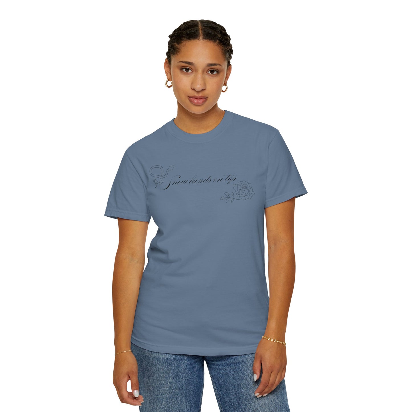 Snow Lands On Top Comfort Colors Tee