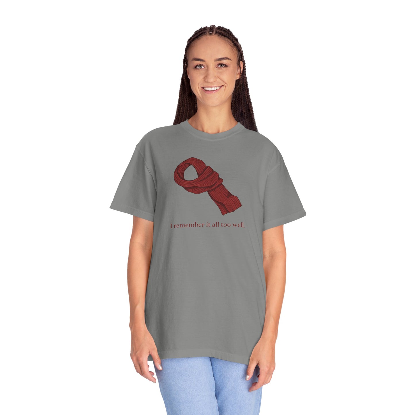 Red Scarf Comfort Colors Tee