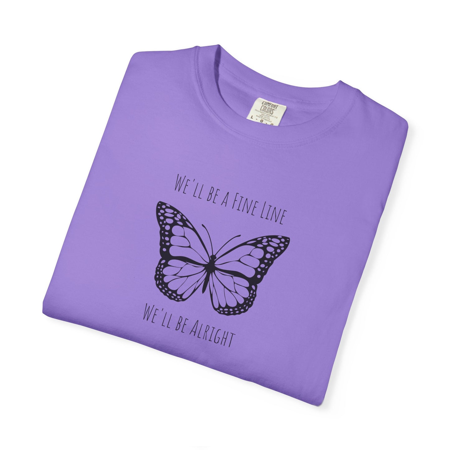 Fine Line Butterfly Comfort Colors Tee
