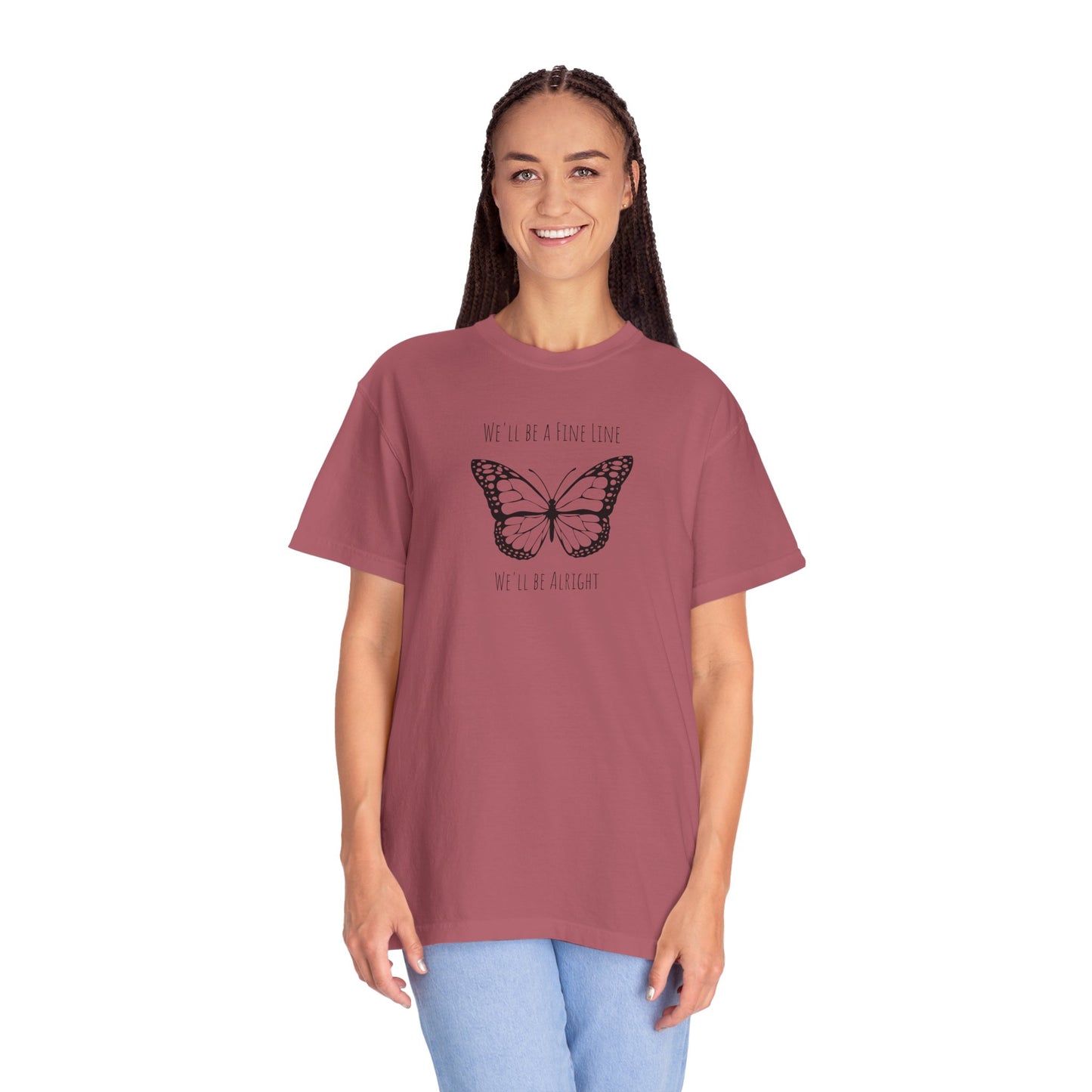 Fine Line Butterfly Comfort Colors Tee