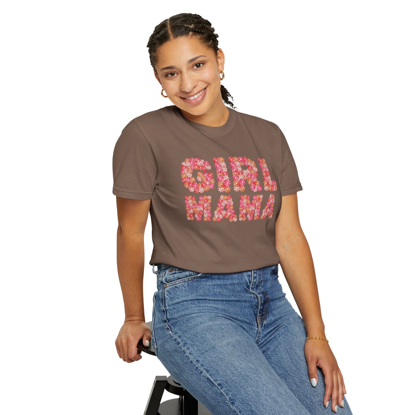 Girl Mama Floral Comfort Colors Tee