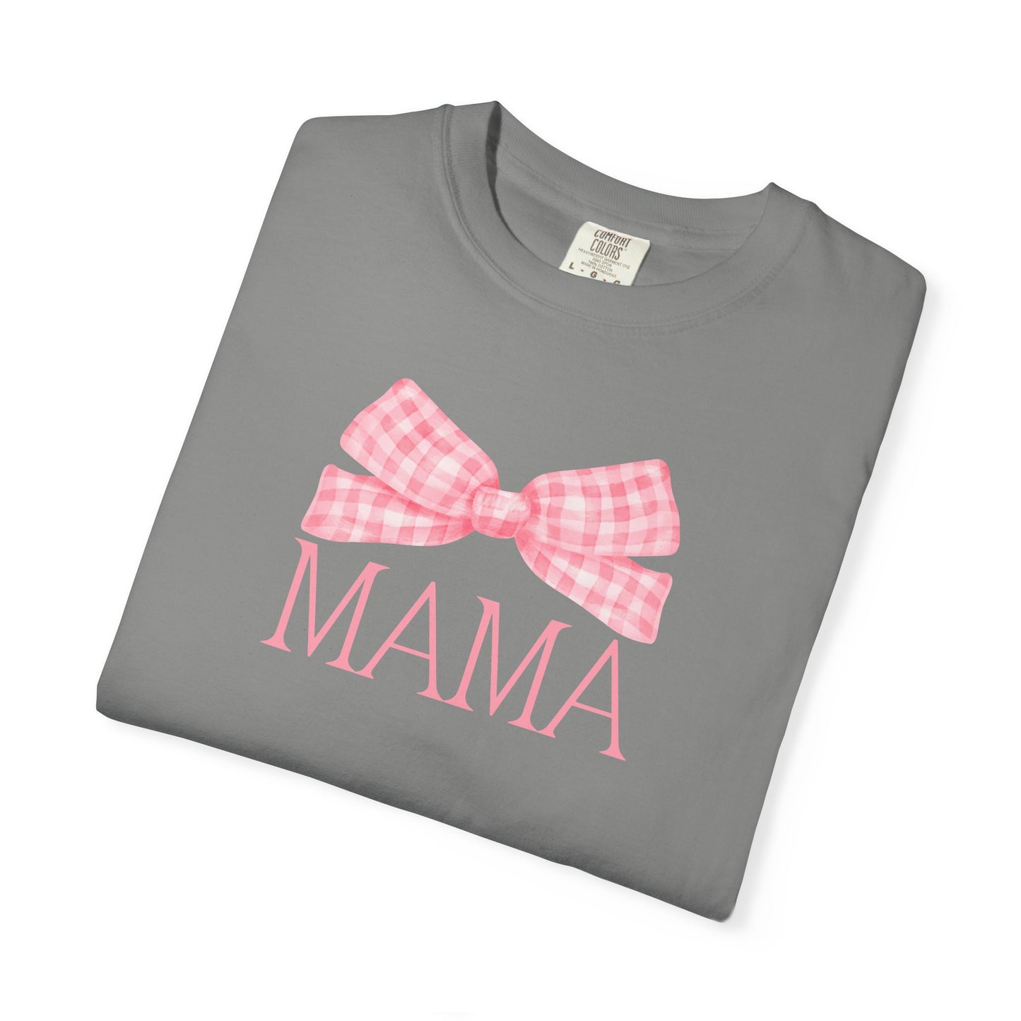 Mama Pink Bow Comfort Colors Tee