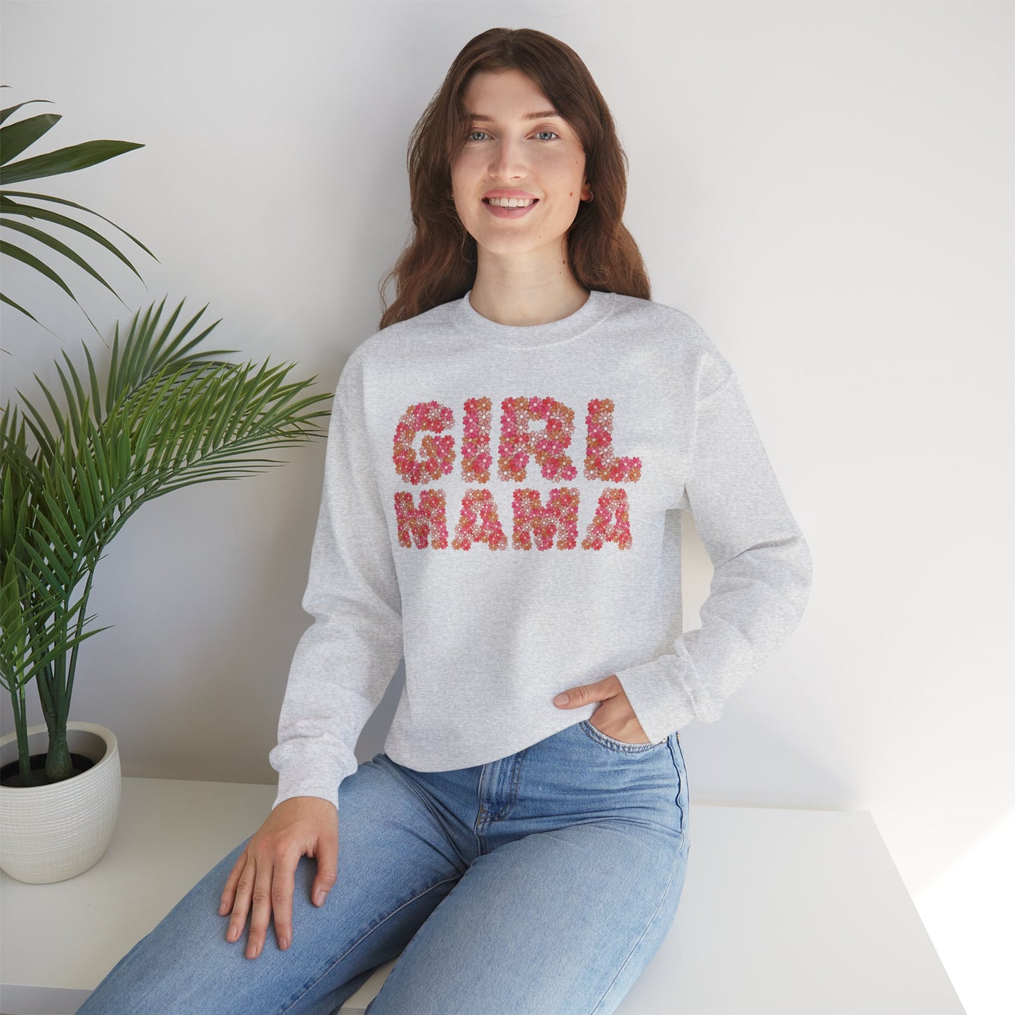 Girl Mama Floral Crewneck Sweatshirt