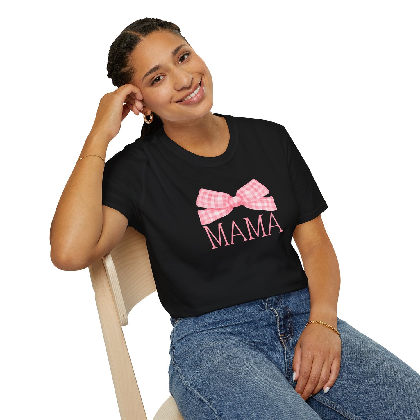 Mama Pink Bow Soft Style Tee