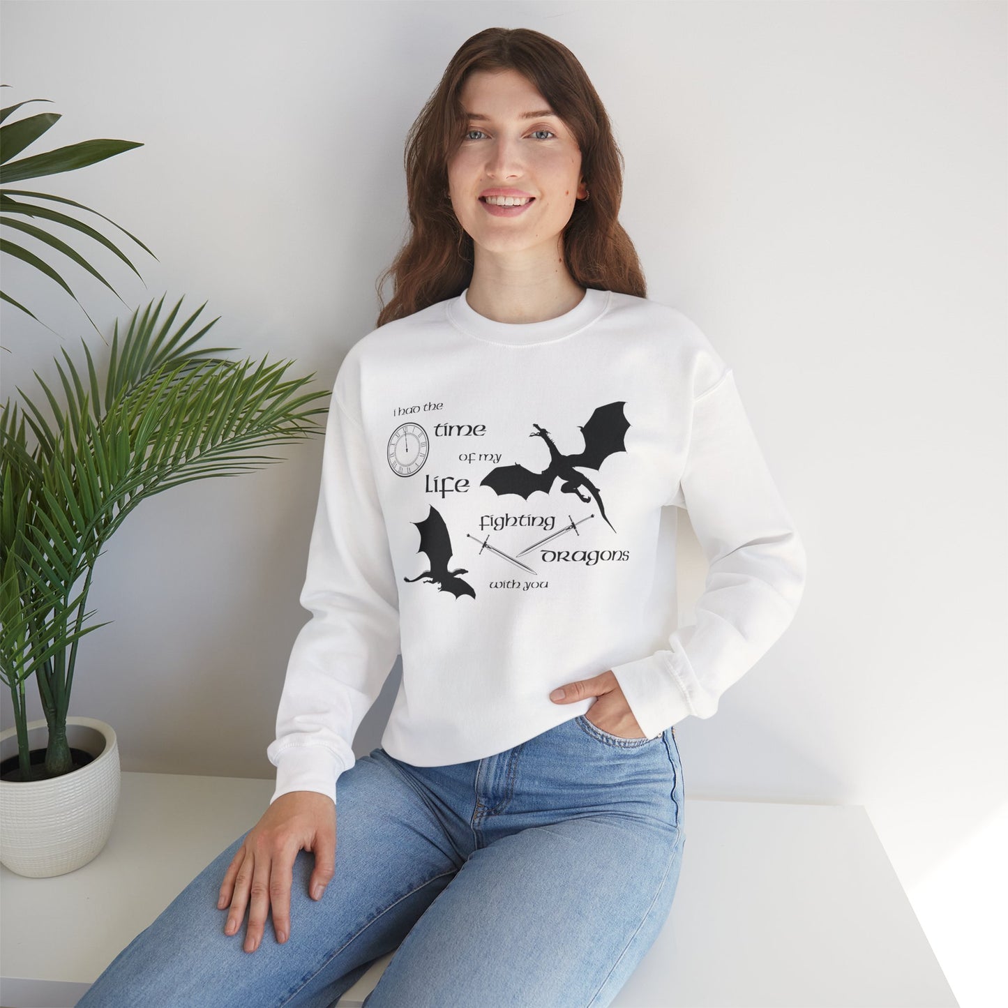 Fighting Dragons With You Crewneck Sweatshirt