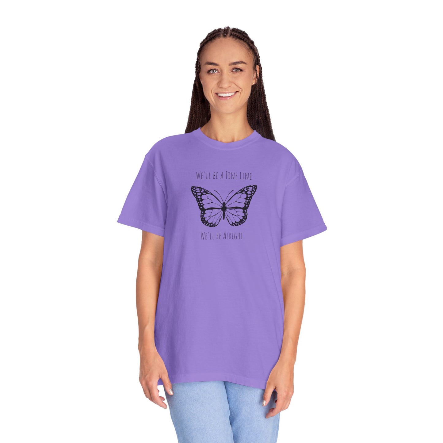Fine Line Butterfly Comfort Colors Tee