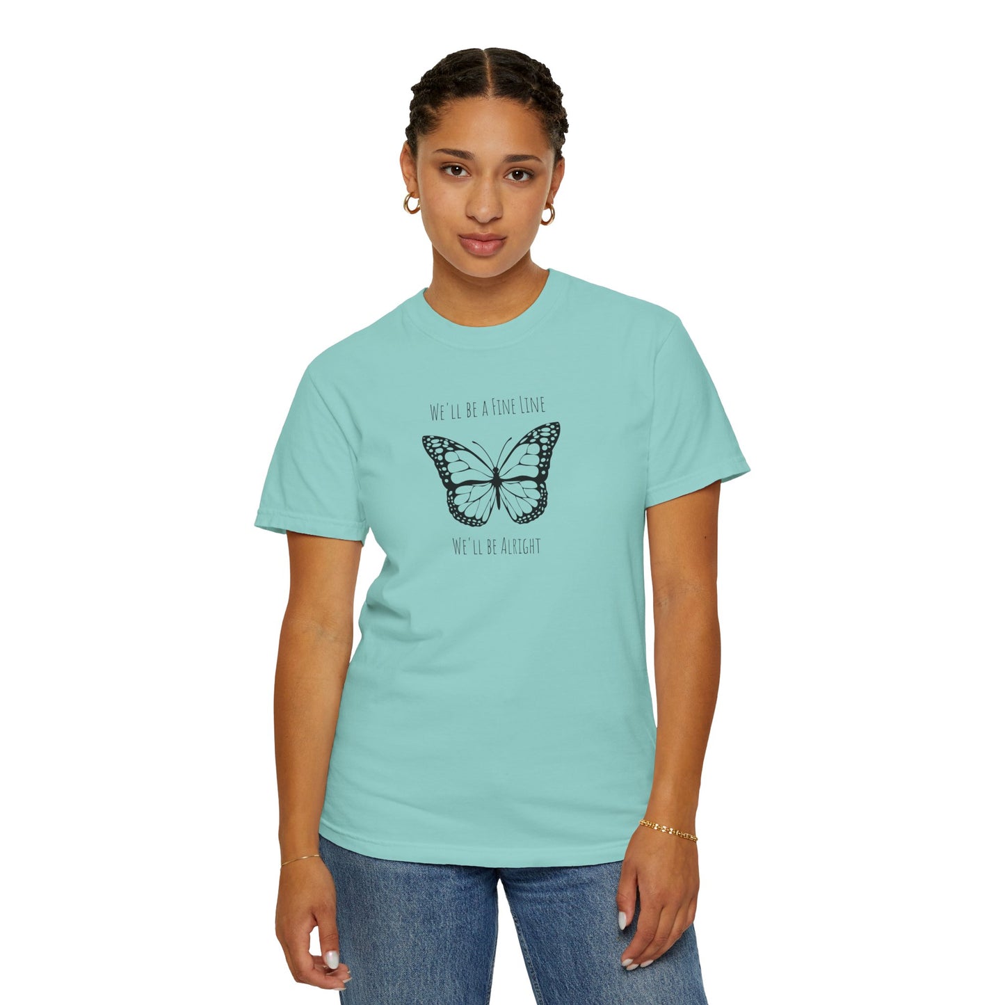 Fine Line Butterfly Comfort Colors Tee