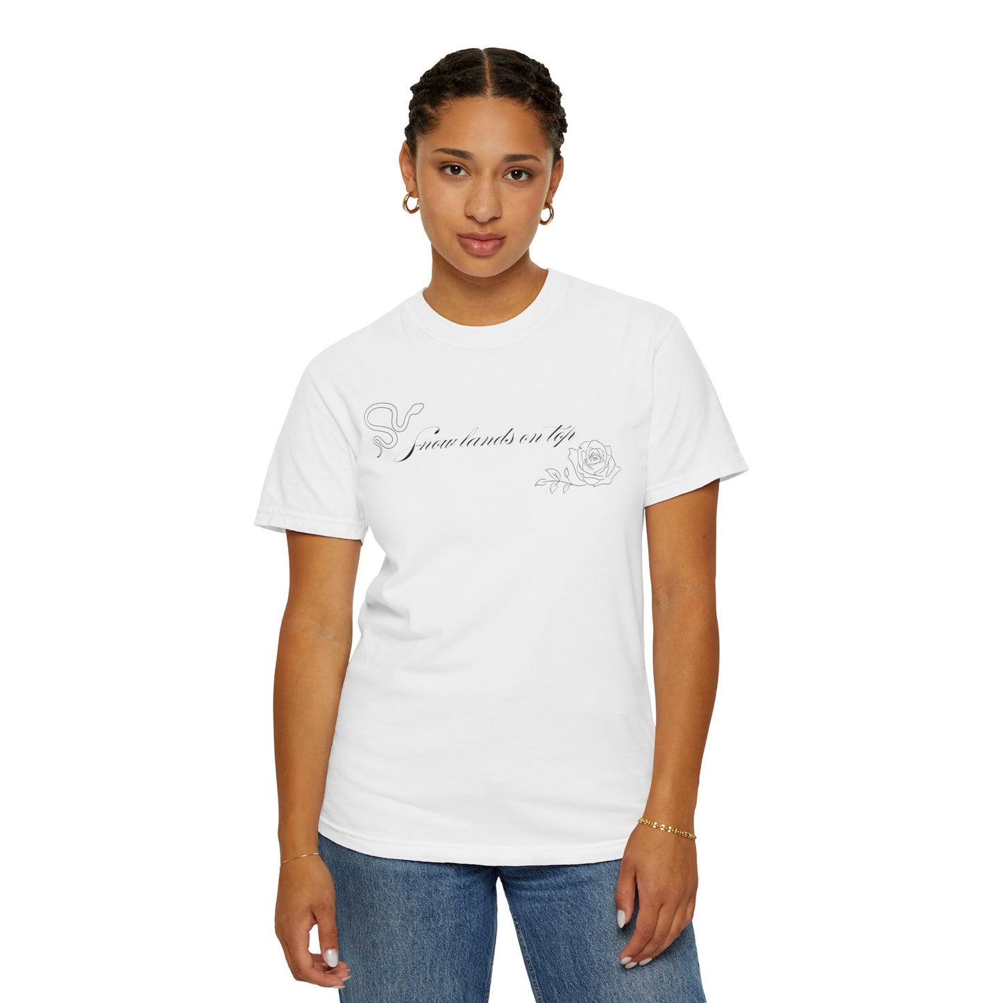 Snow Lands On Top Comfort Colors Tee