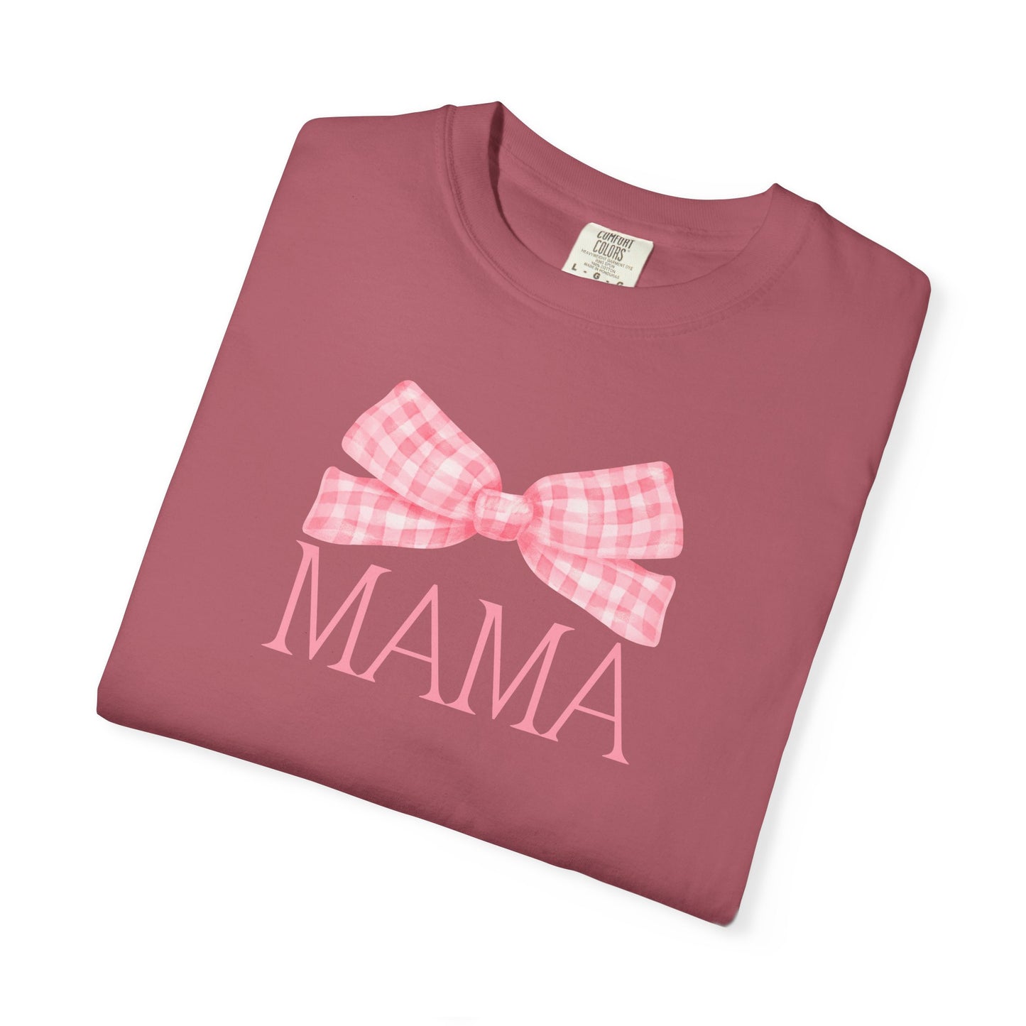 Mama Pink Bow Comfort Colors Tee
