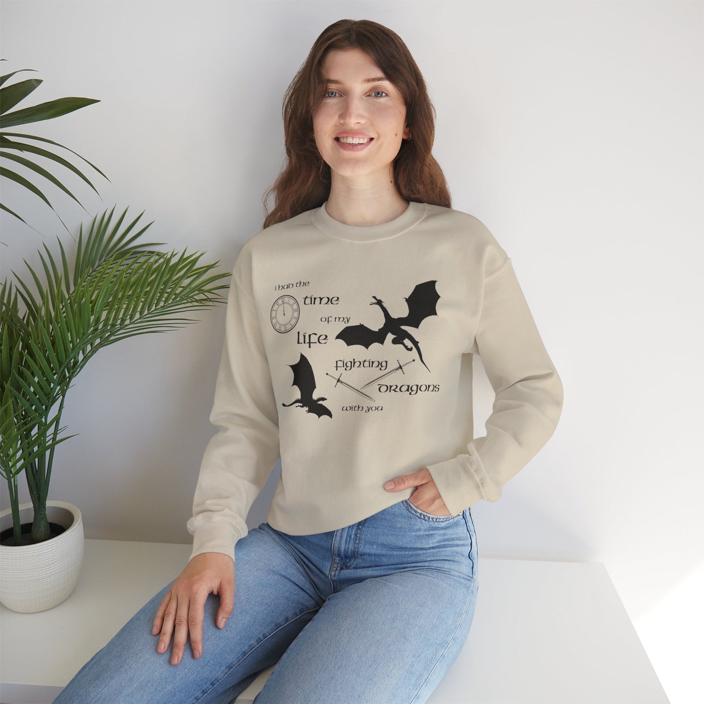 Fighting Dragons With You Crewneck Sweatshirt