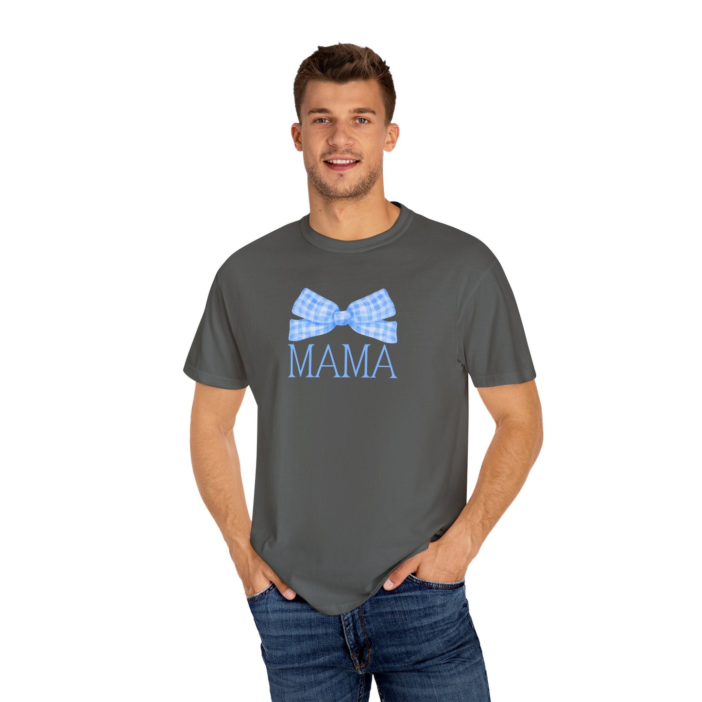 Mama Blue Bow Comfort Colors Tee