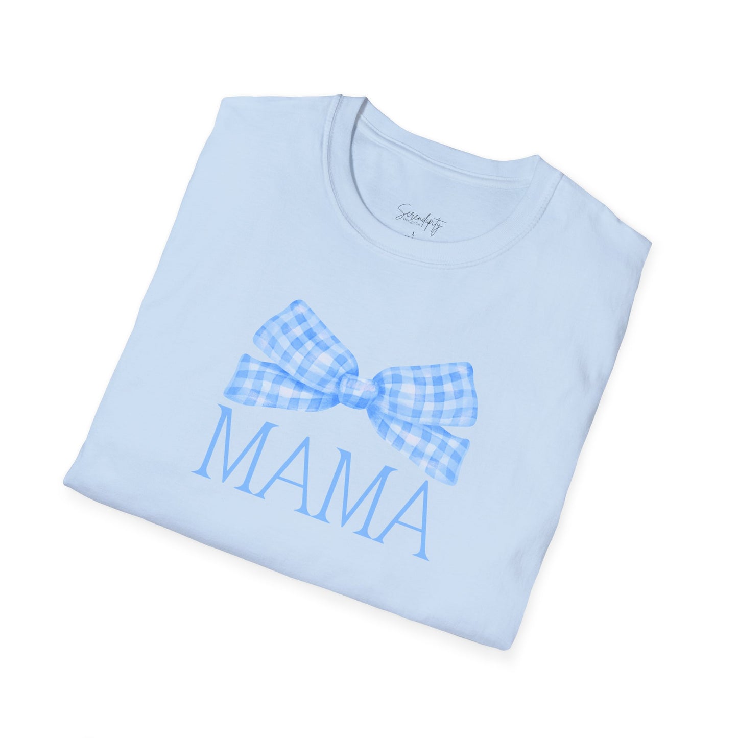 Blue Bow Mama Soft Style Tee