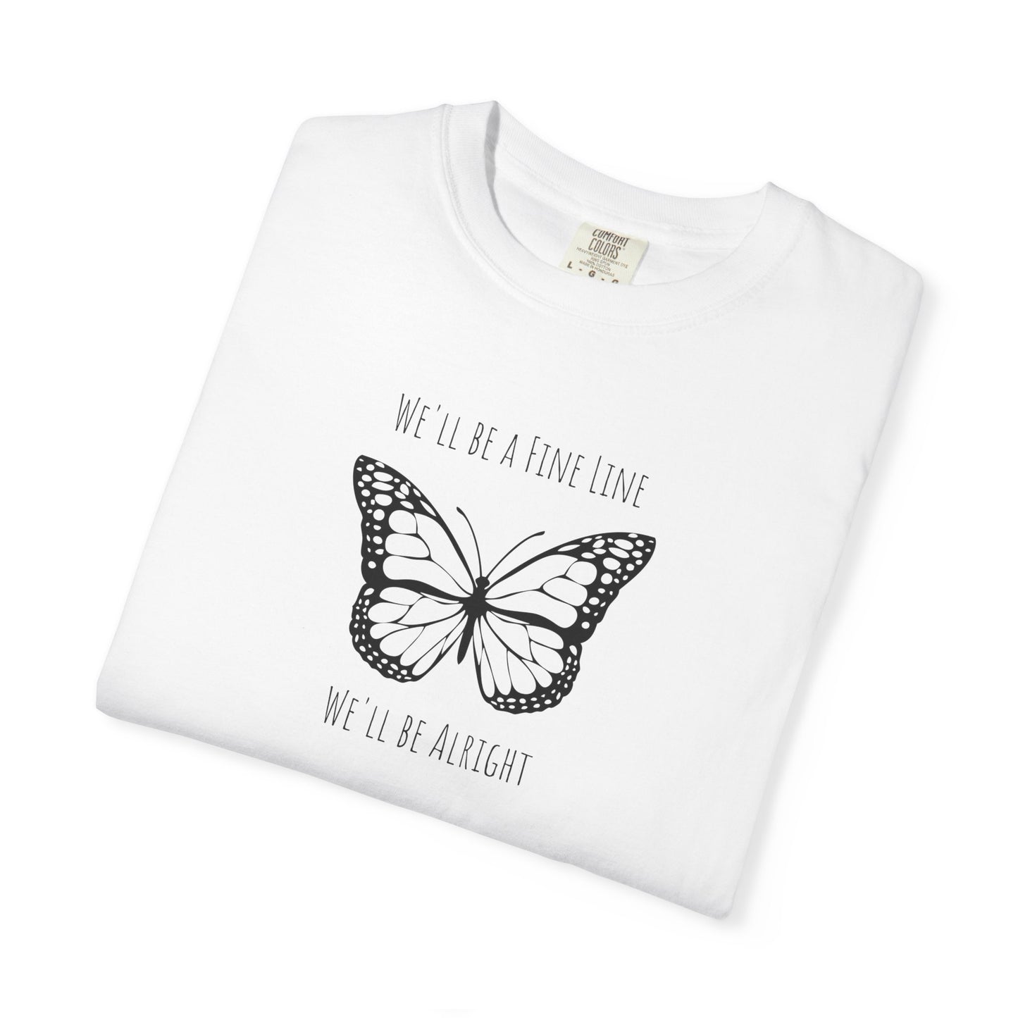 Fine Line Butterfly Comfort Colors Tee