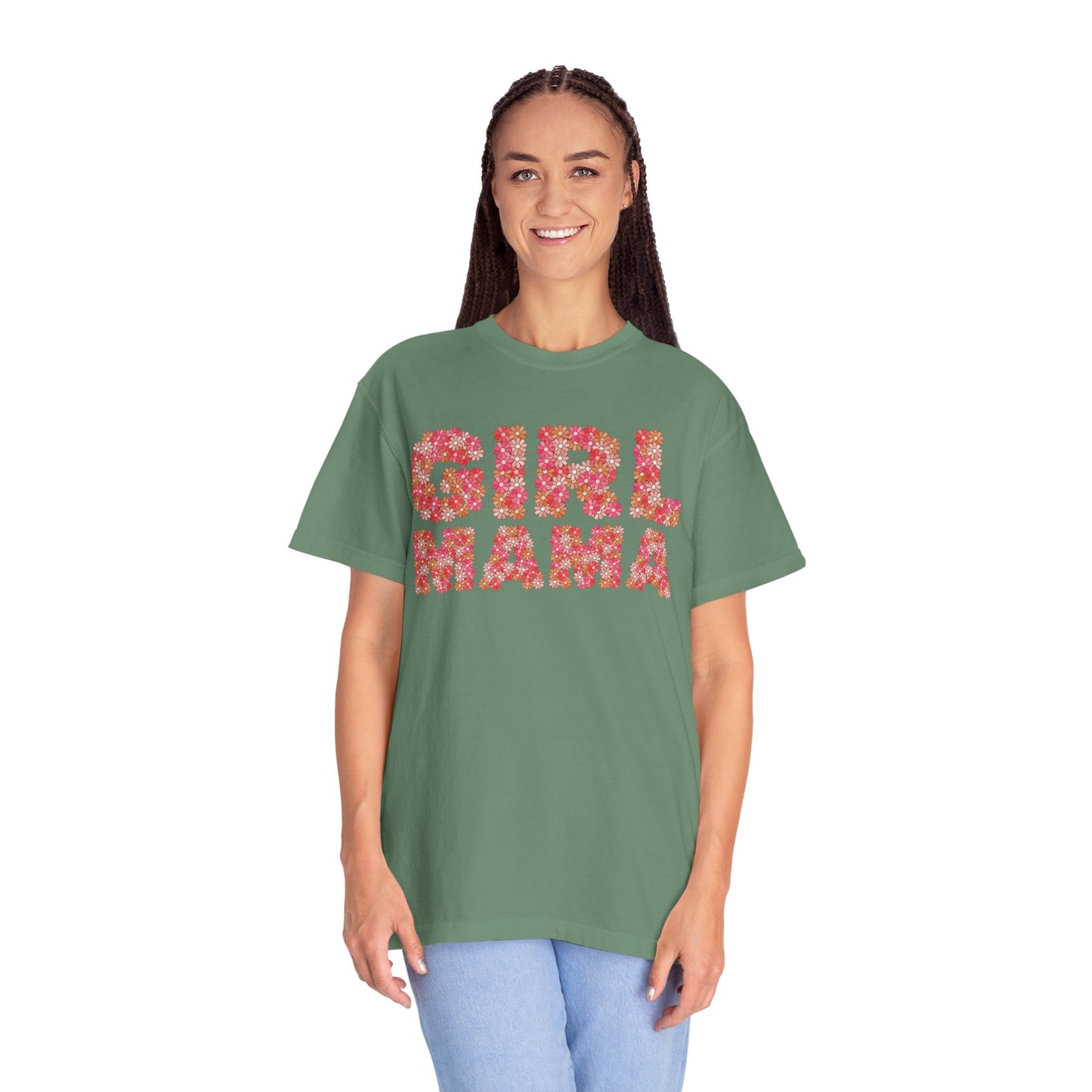Girl Mama Floral Comfort Colors Tee