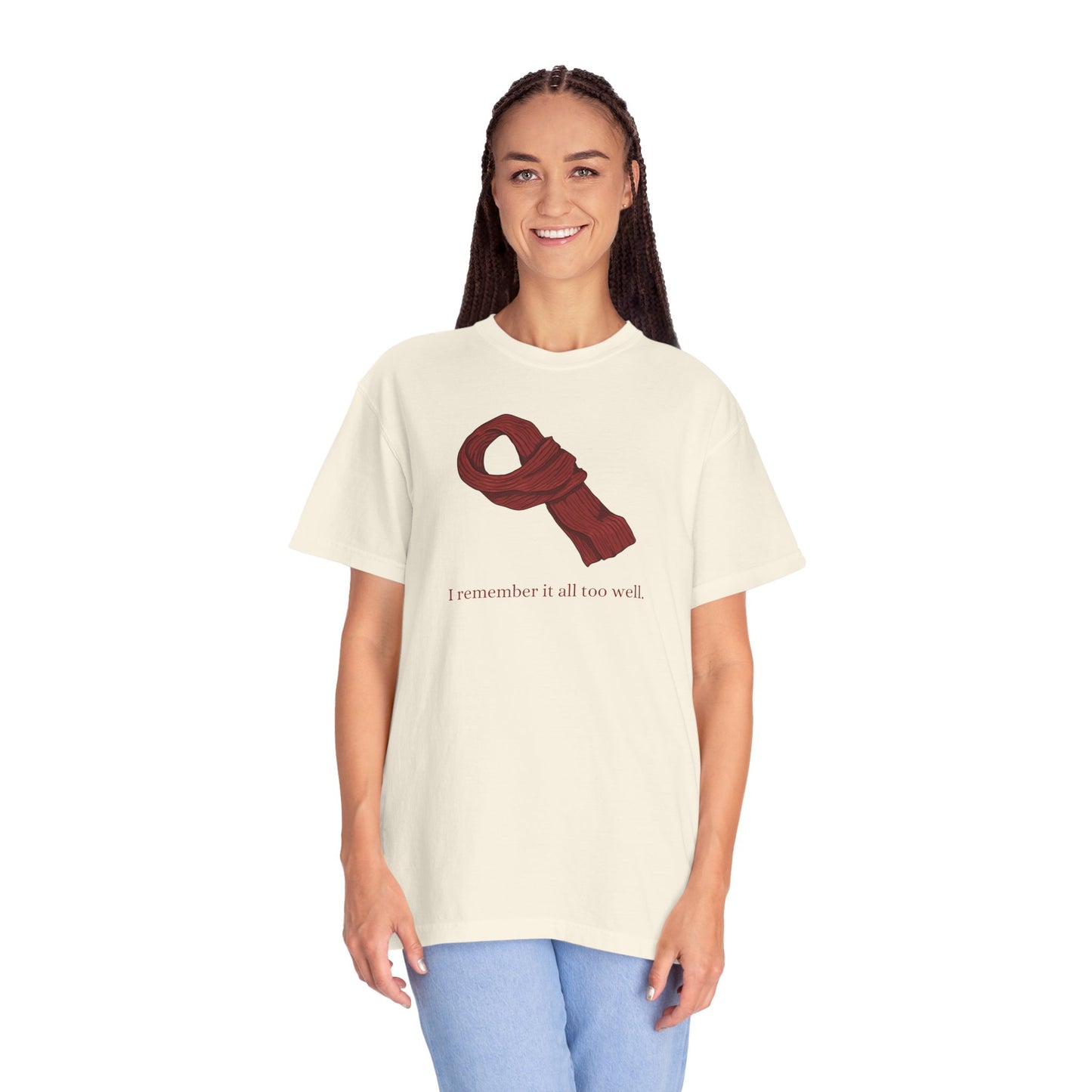 Red Scarf Comfort Colors Tee