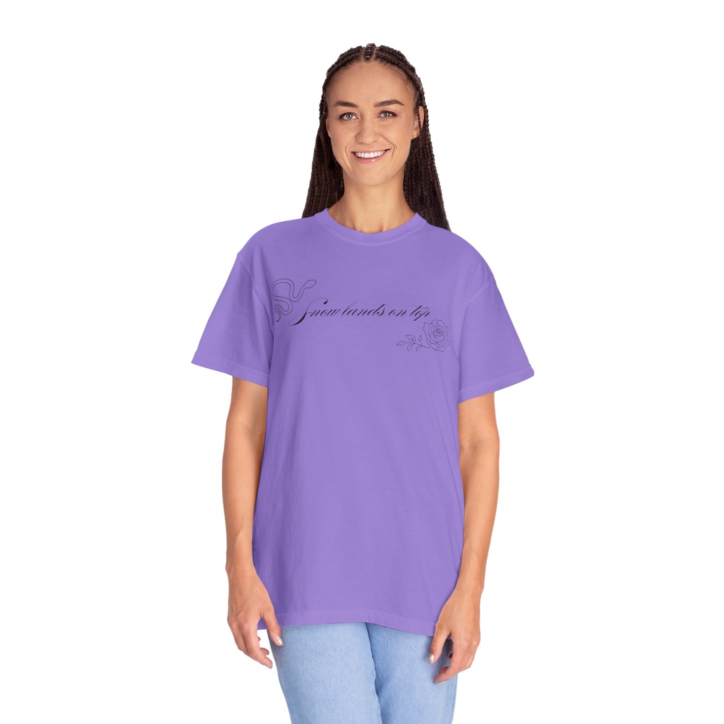 Snow Lands On Top Comfort Colors Tee