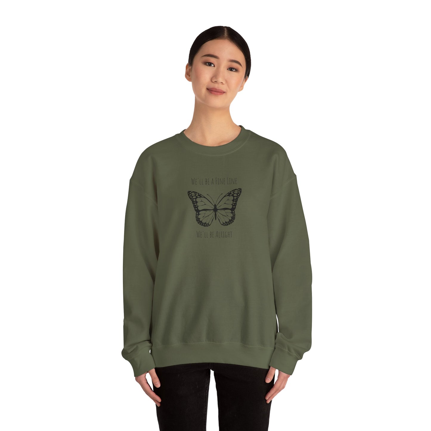 Fine Line Butterfly Crewneck Sweatshirt