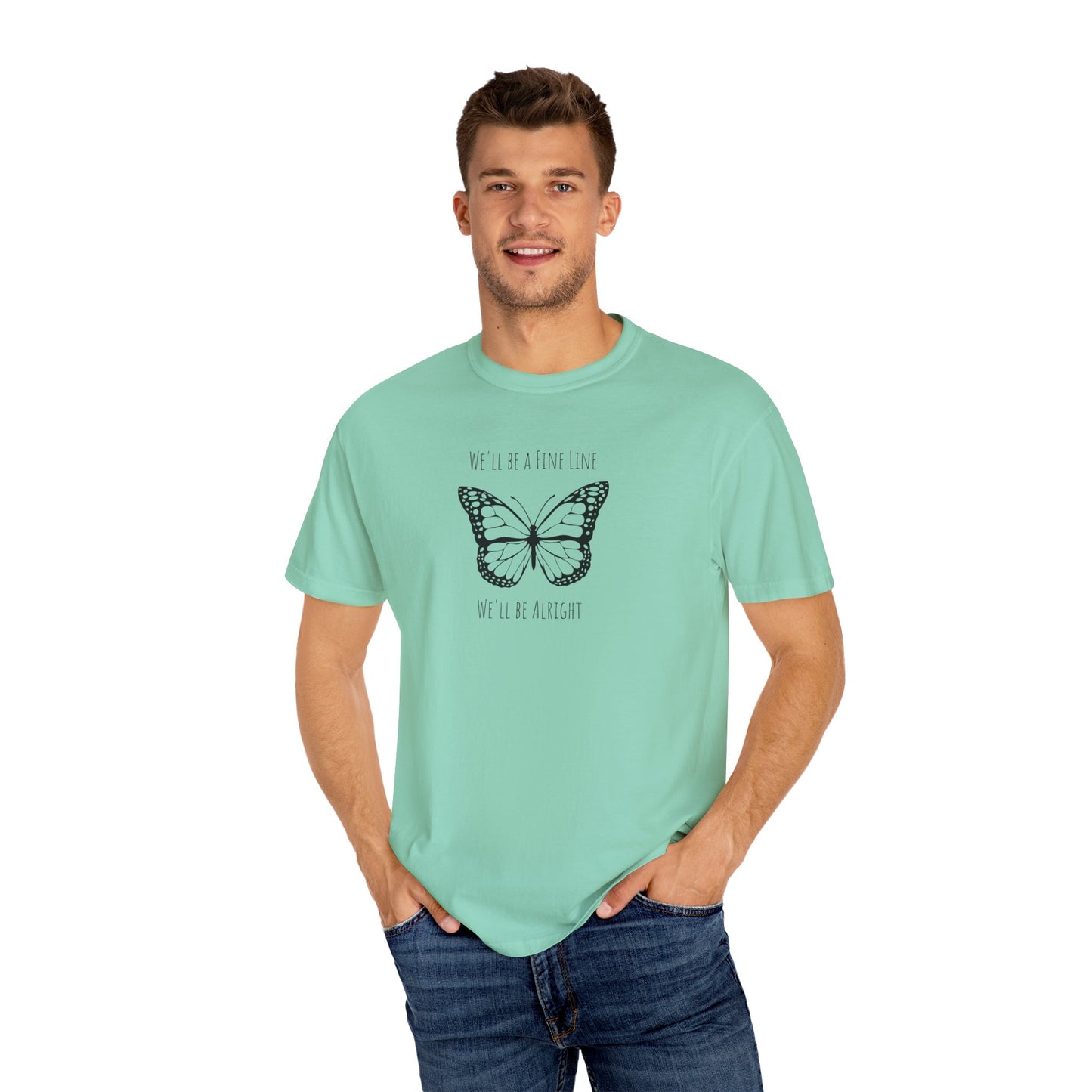 Fine Line Butterfly Comfort Colors Tee