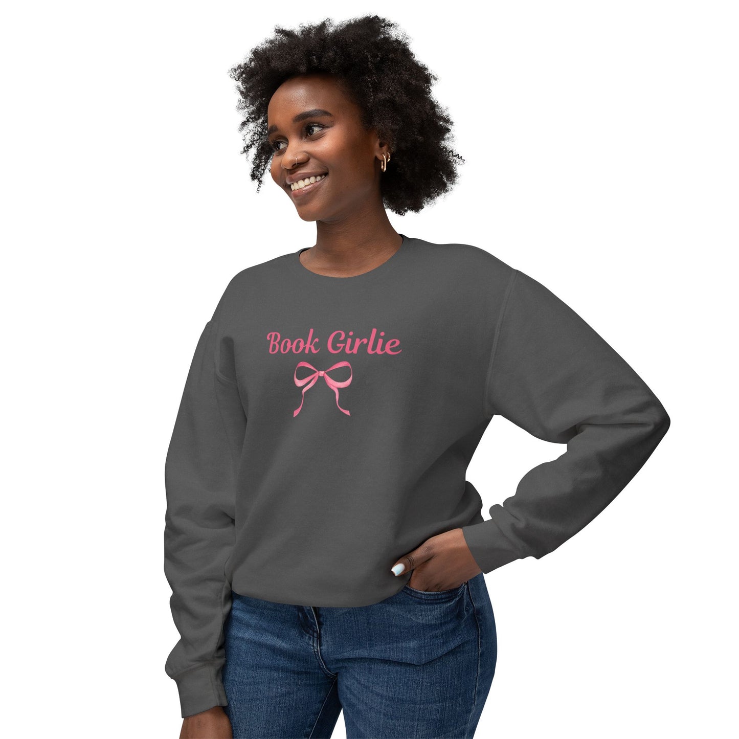 Book Girlie Bow Comfort Colors Crewneck
