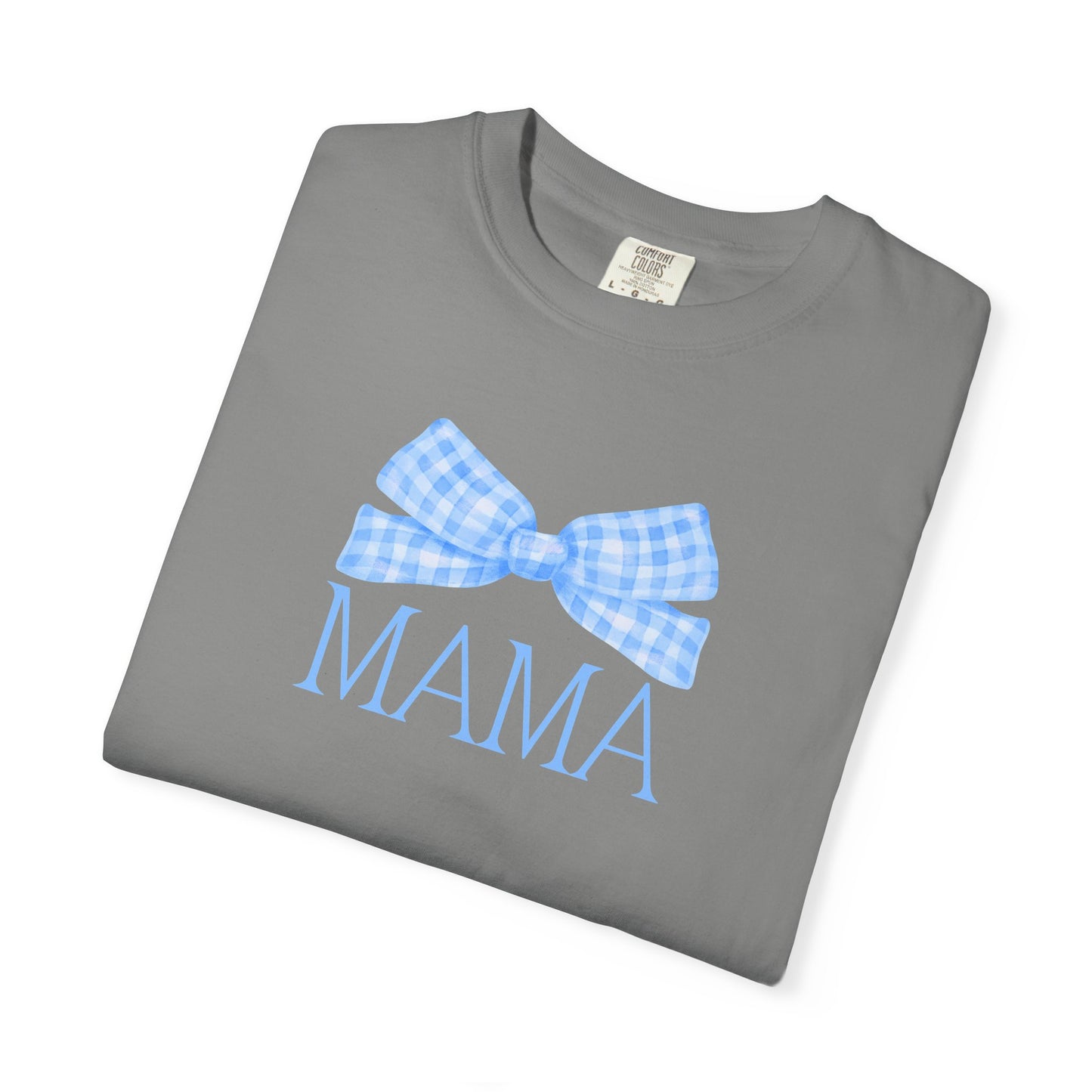 Mama Blue Bow Comfort Colors Tee