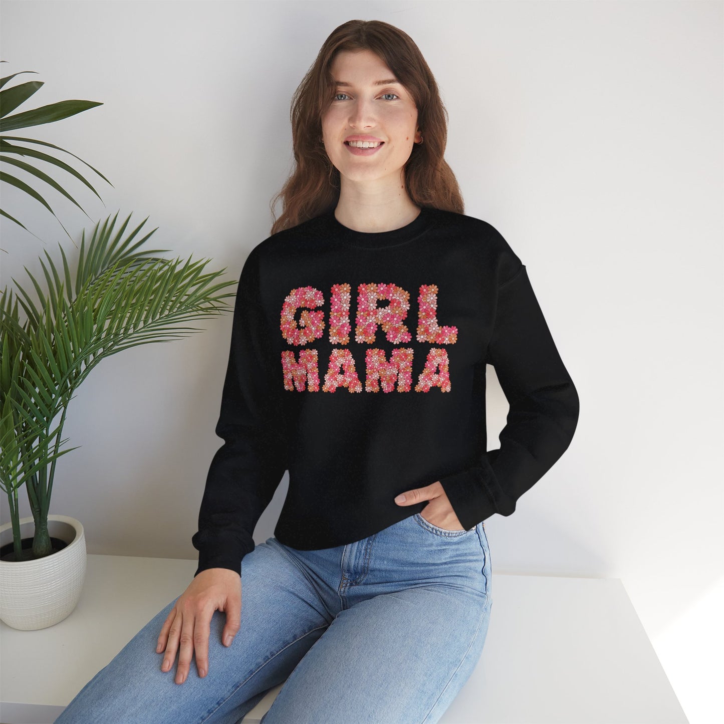 Girl Mama Floral Crewneck Sweatshirt