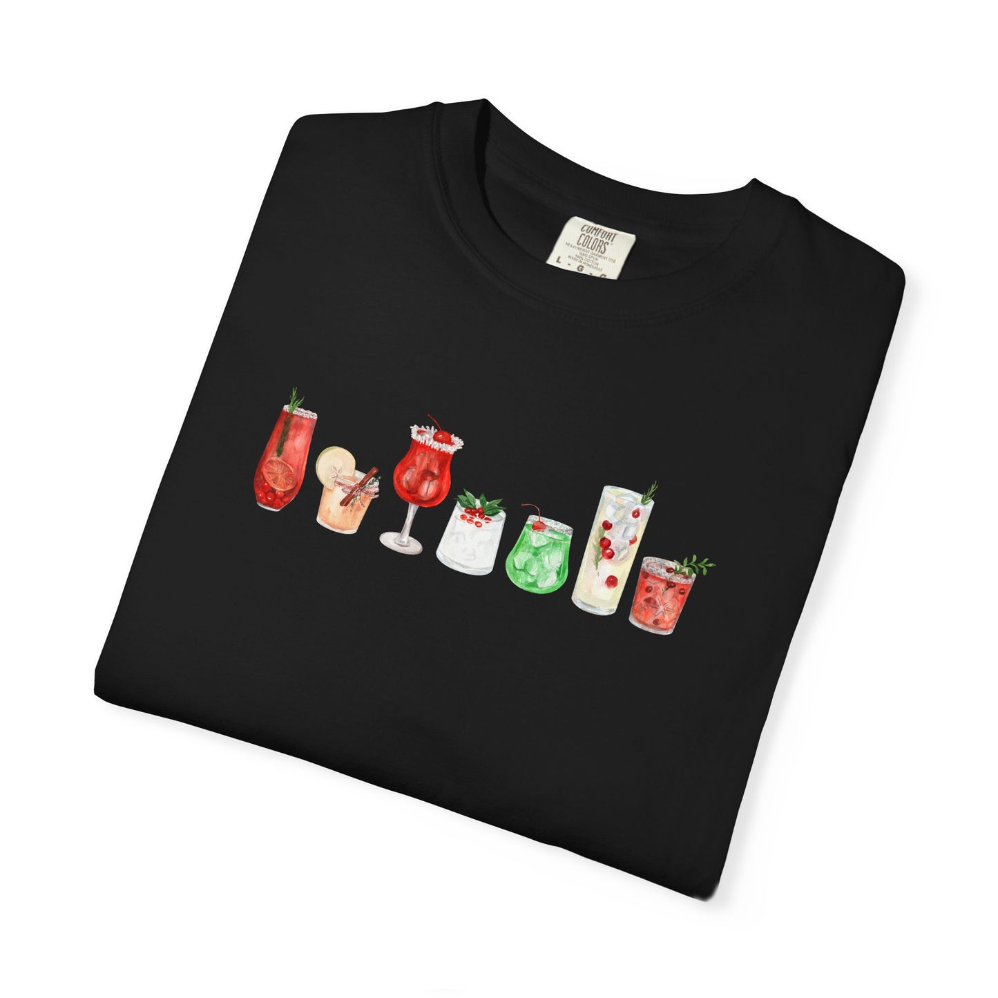 Christmas Cocktails Comfort Colors Tee