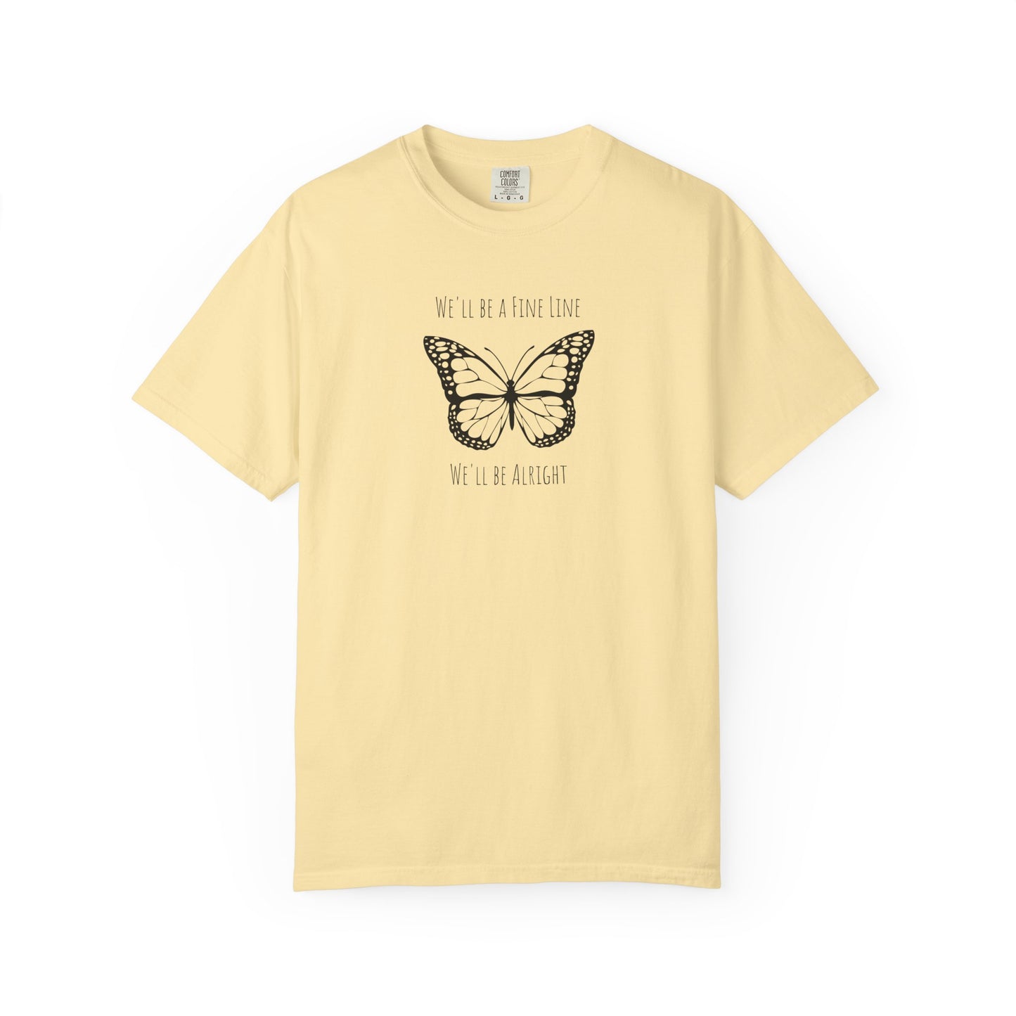 Fine Line Butterfly Comfort Colors Tee