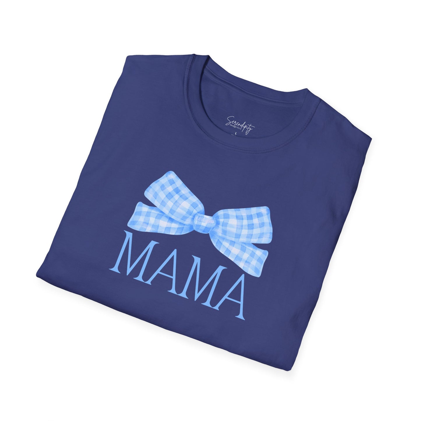 Blue Bow Mama Soft Style Tee