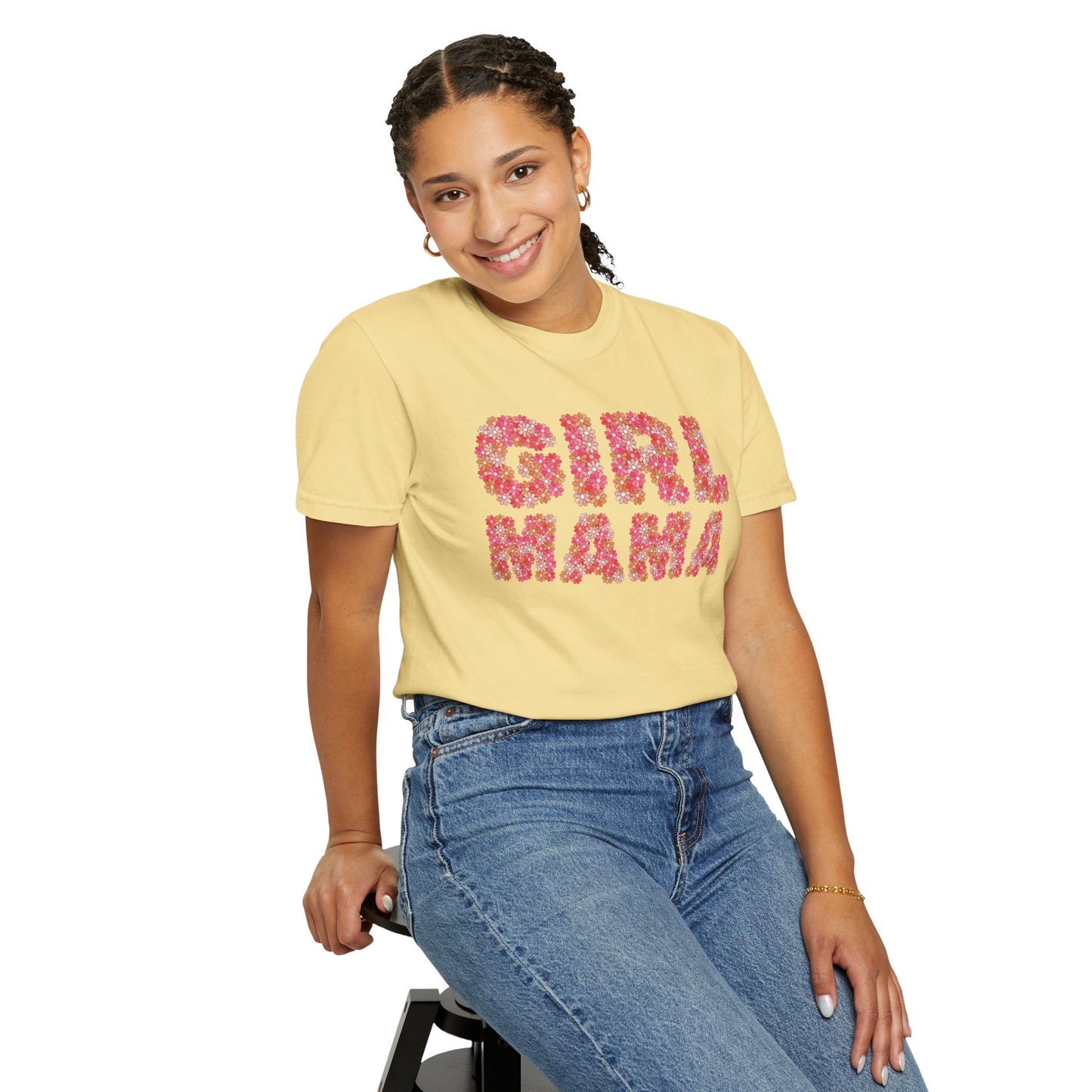 Girl Mama Floral Comfort Colors Tee