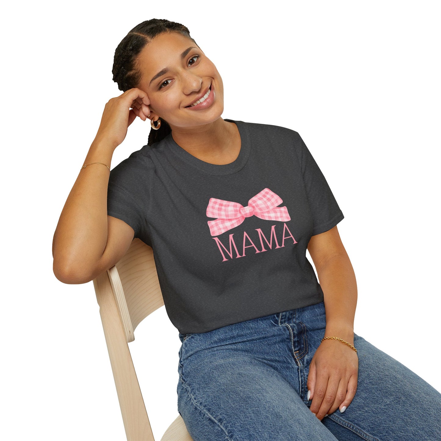 Mama Pink Bow Soft Style Tee