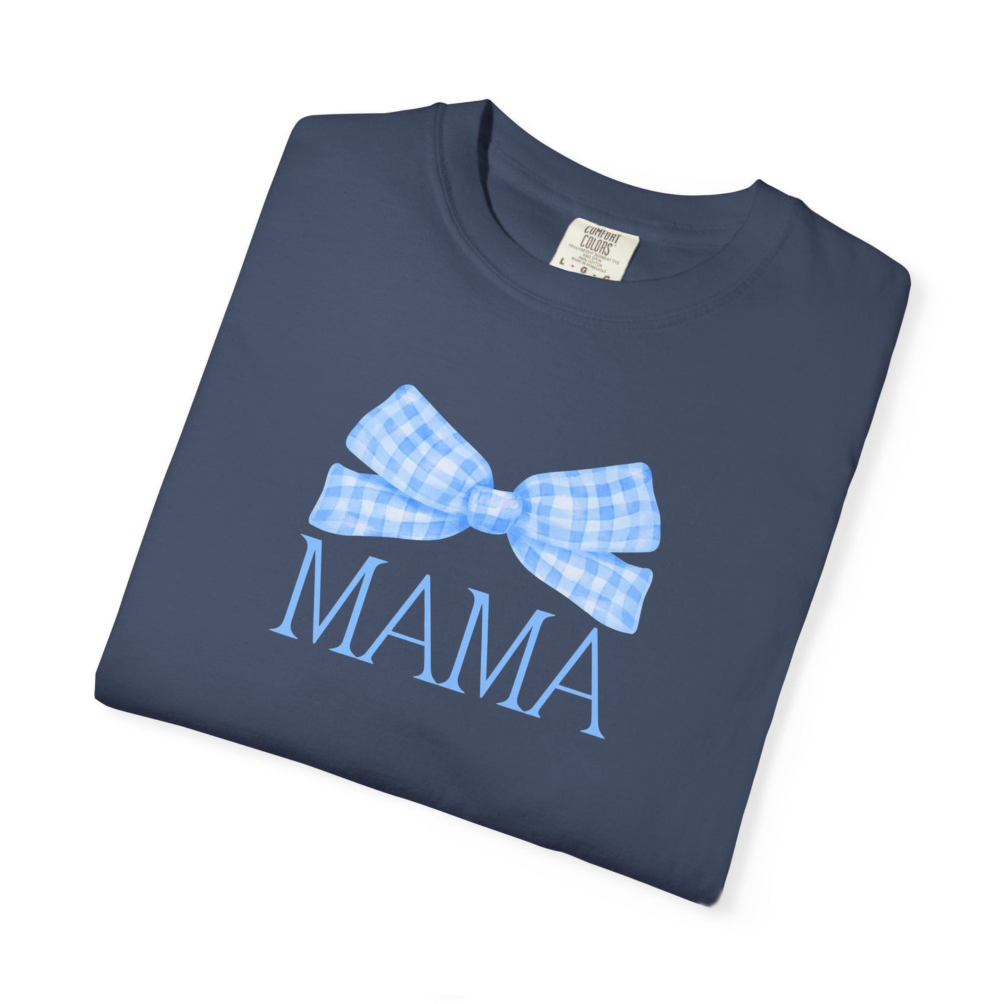 Mama Blue Bow Comfort Colors Tee