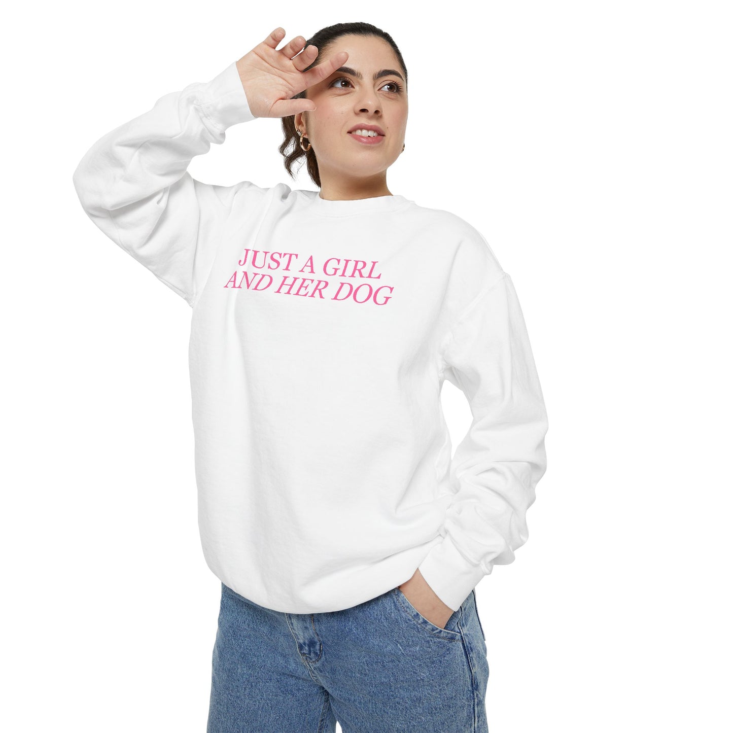 Just a Girl and Her Dog Comfort Colors Crewneck
