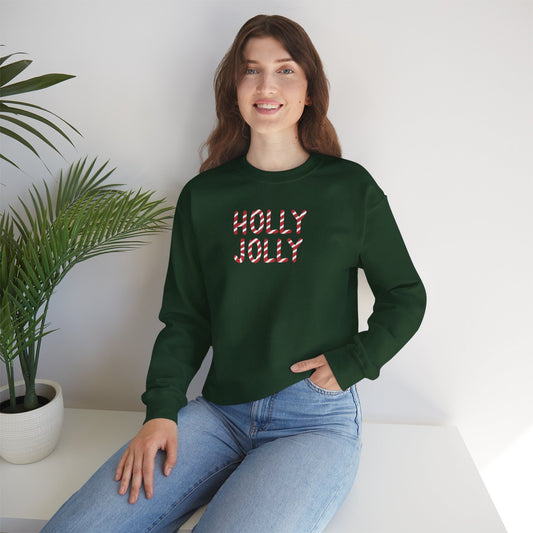Holly Jolly Candy Cane Crewneck Sweatshirt
