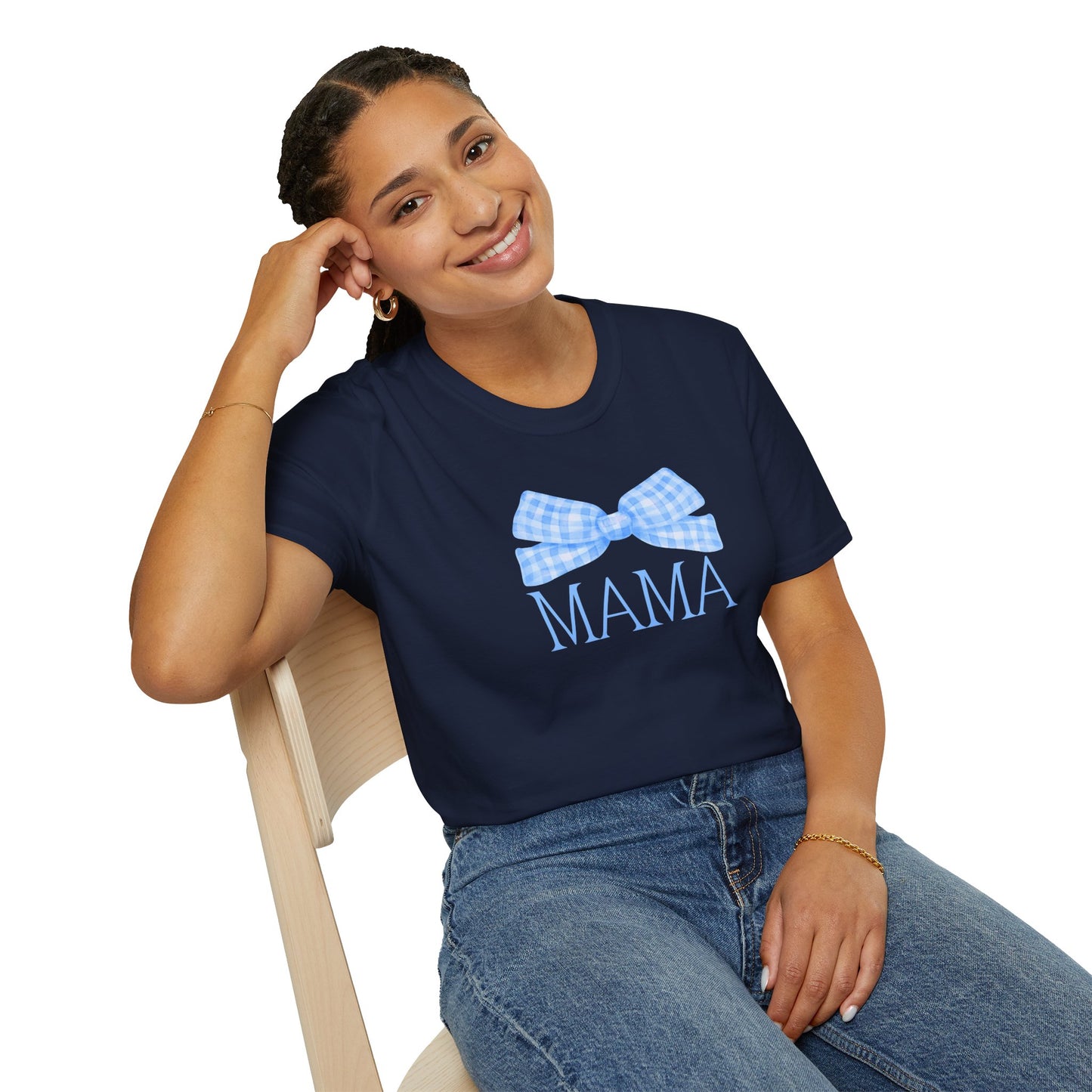 Blue Bow Mama Soft Style Tee