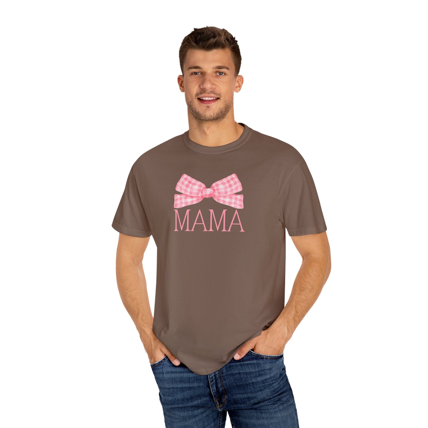 Mama Pink Bow Comfort Colors Tee