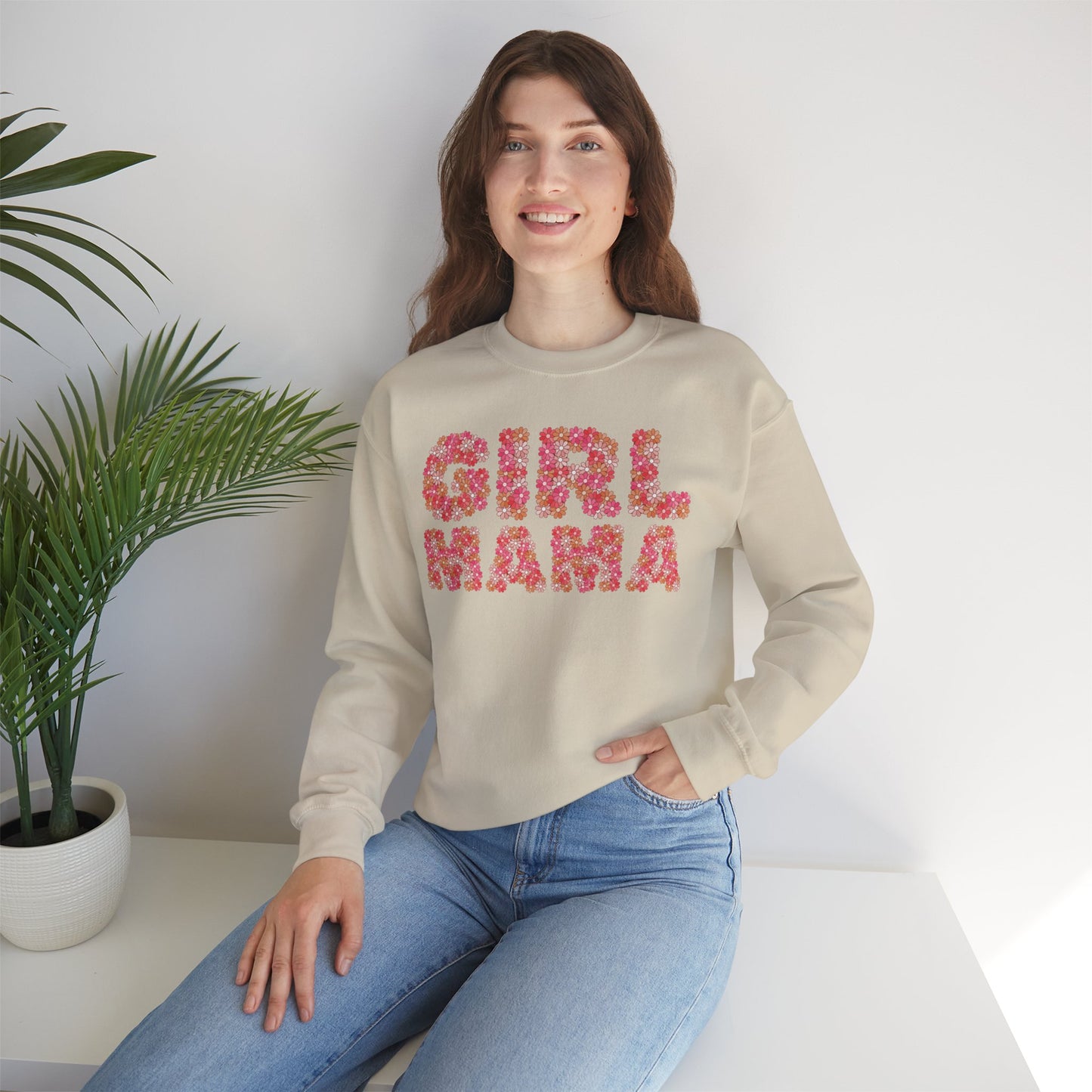 Girl Mama Floral Crewneck Sweatshirt