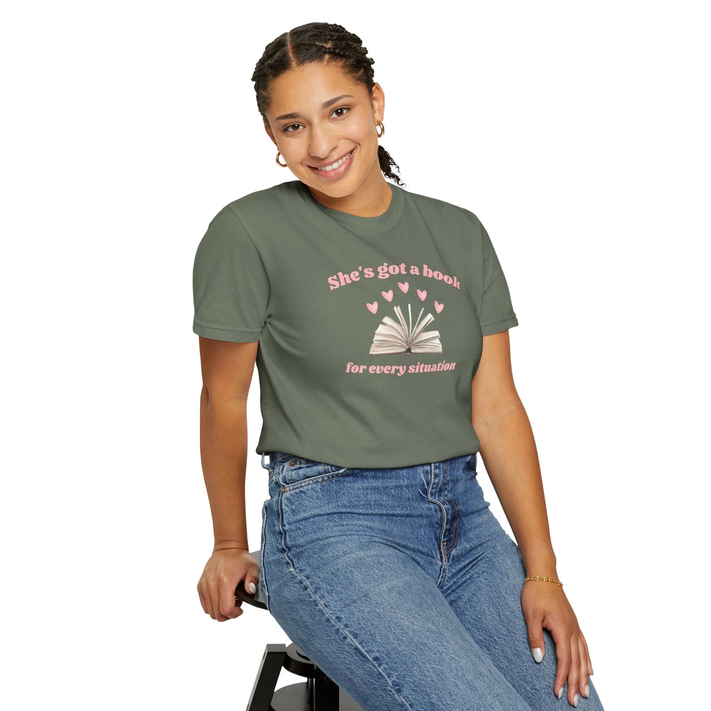 She's Got a Book for Every Situation Comfort Colors Tee