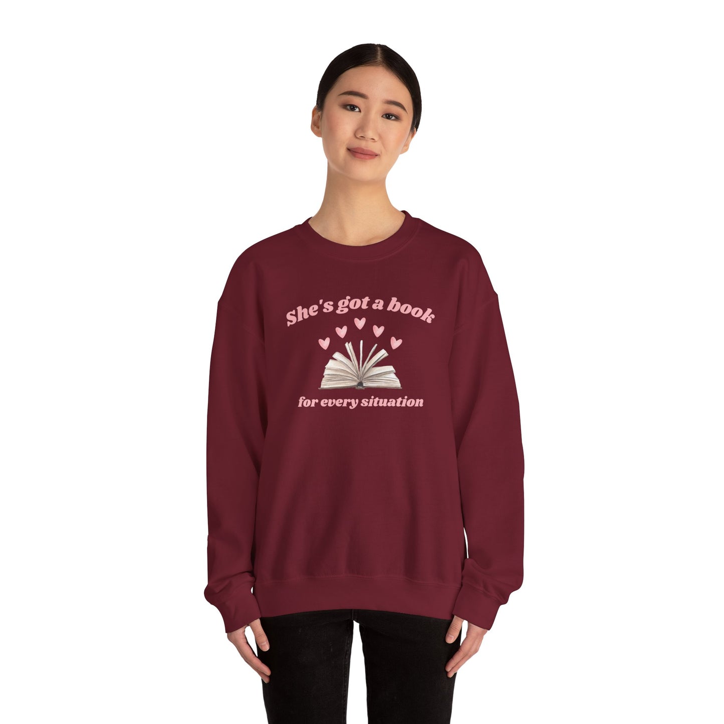 She's Got a Book For Every Situation Crewneck Sweatshirt