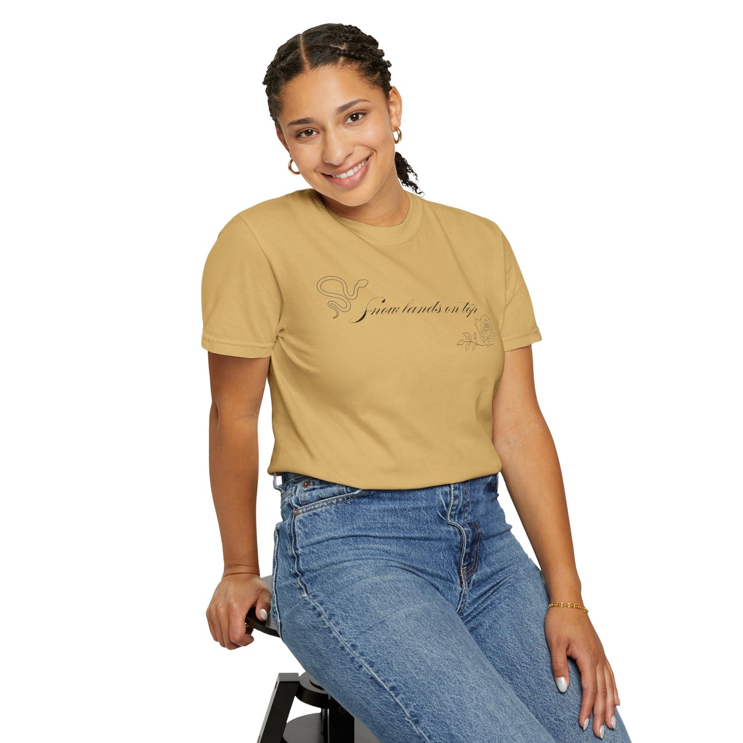 Snow Lands On Top Comfort Colors Tee