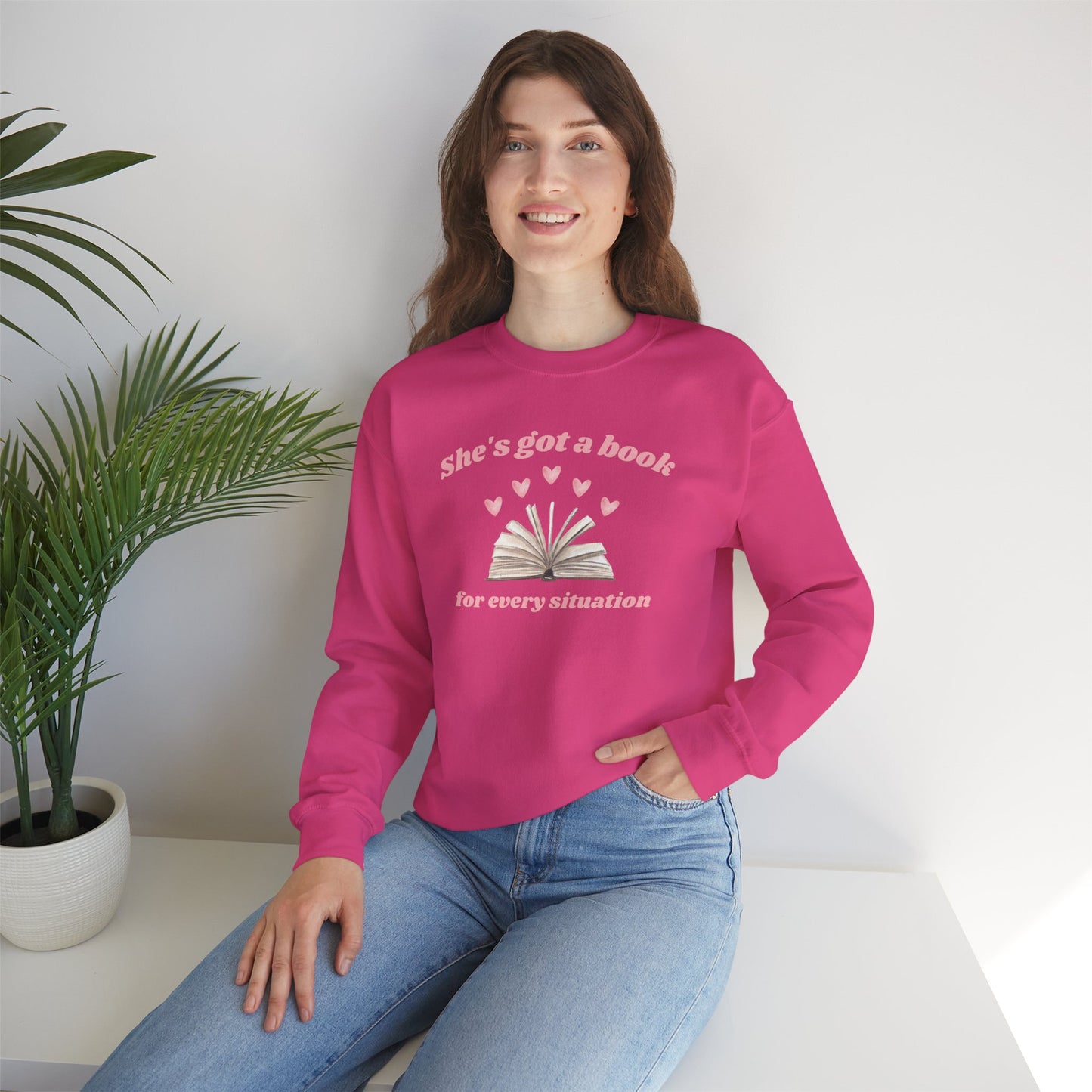 She's Got a Book For Every Situation Crewneck Sweatshirt
