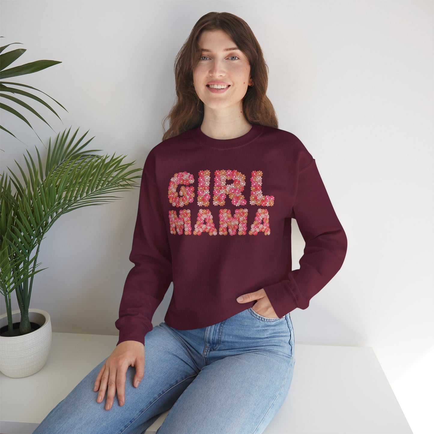 Girl Mama Floral Crewneck Sweatshirt