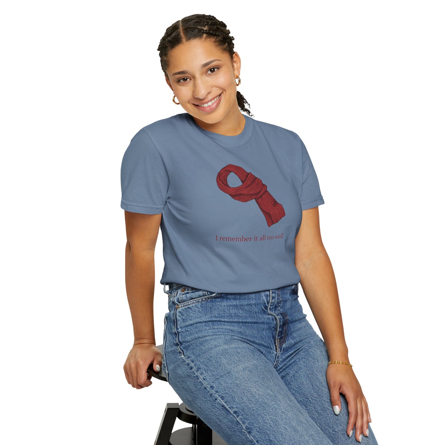 Red Scarf Comfort Colors Tee