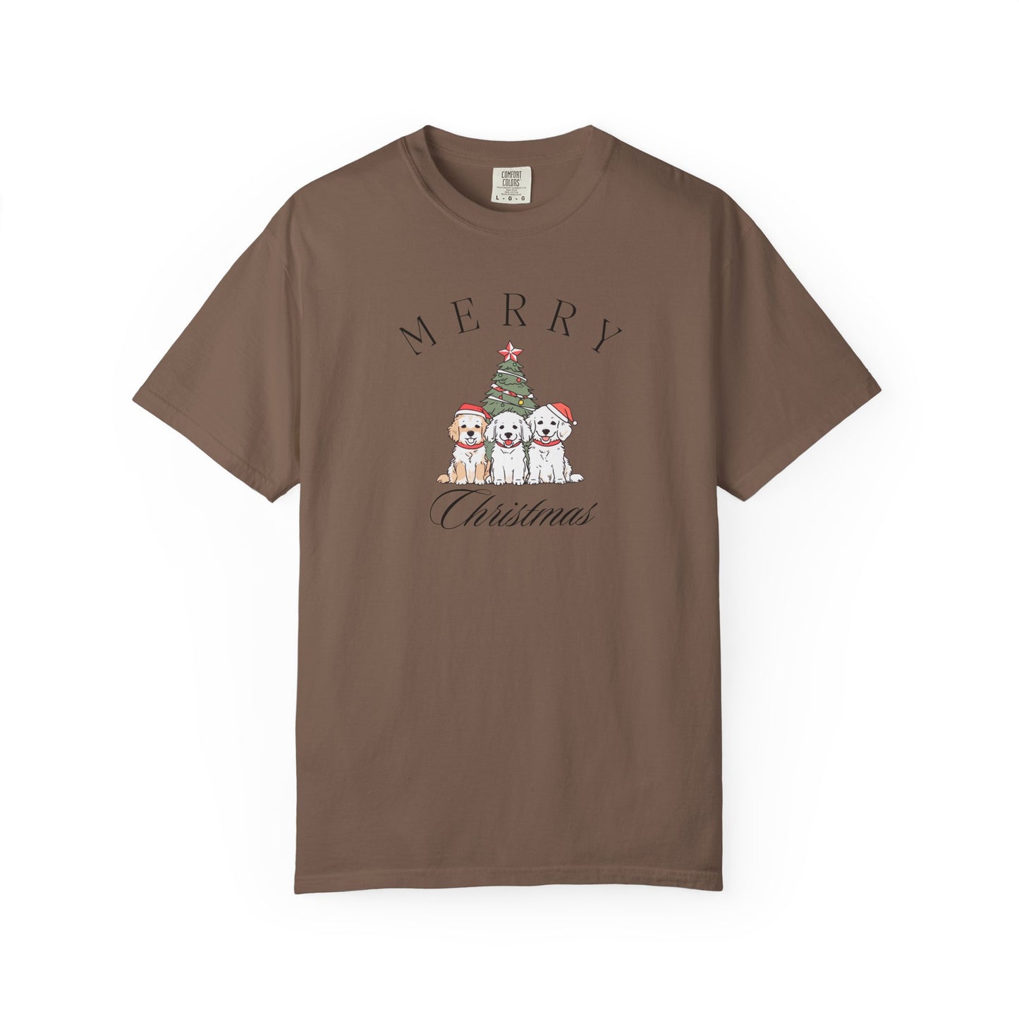 Merry Christmas Puppies Comfort Colors Tee