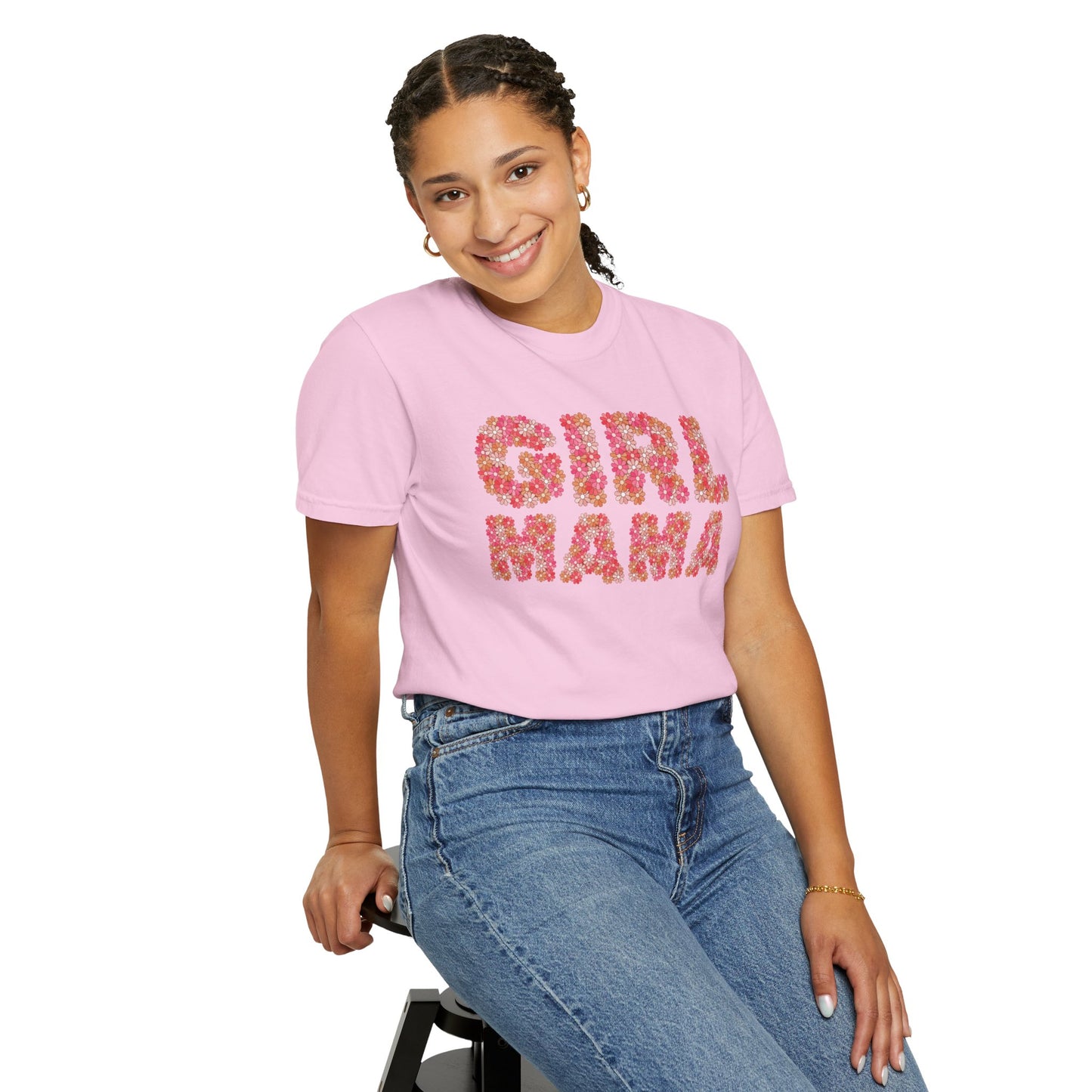 Girl Mama Floral Comfort Colors Tee