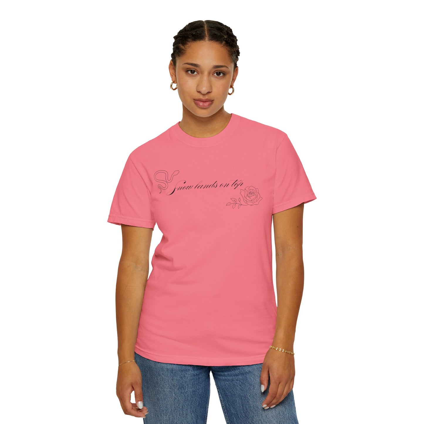 Snow Lands On Top Comfort Colors Tee