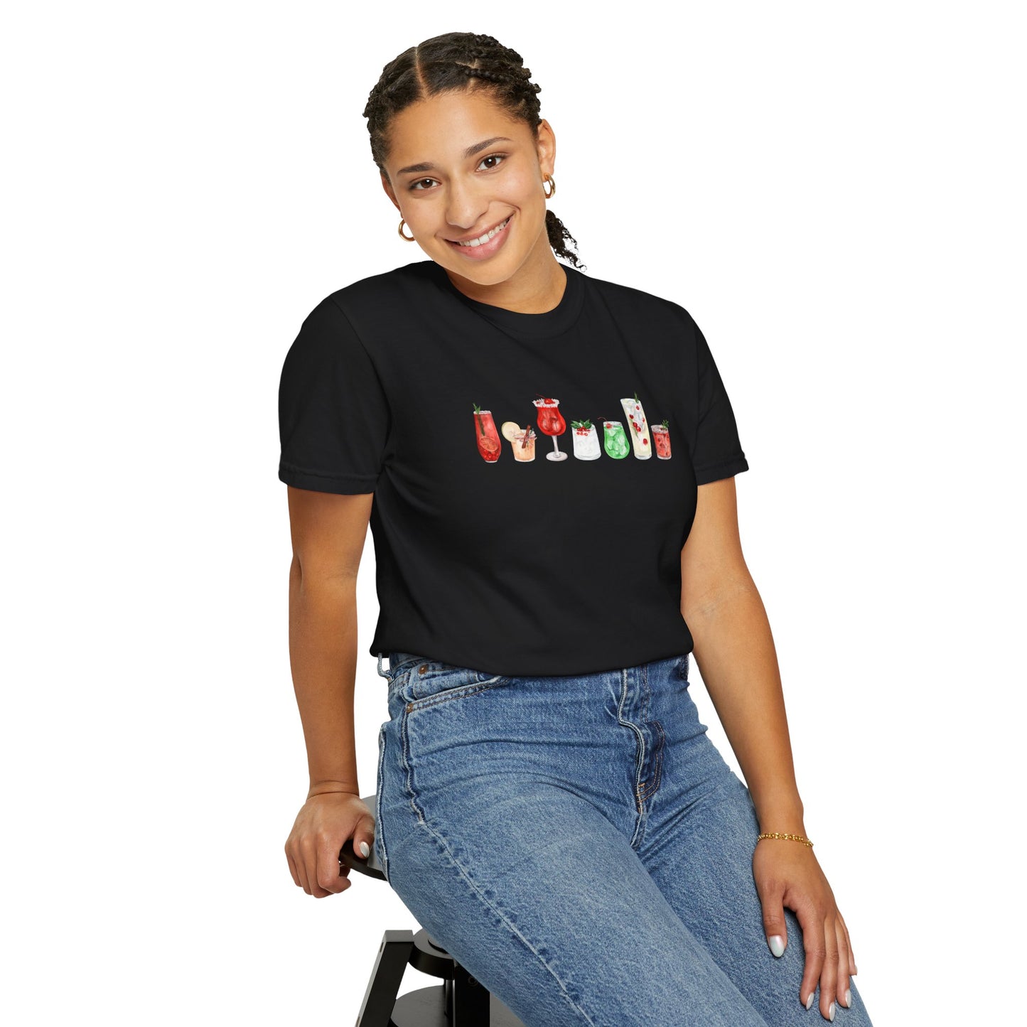 Christmas Cocktails Comfort Colors Tee
