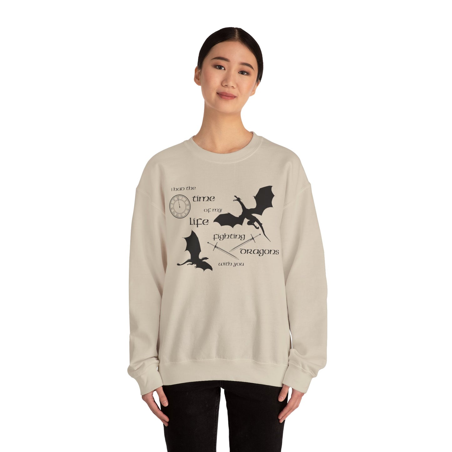 Fighting Dragons With You Crewneck Sweatshirt